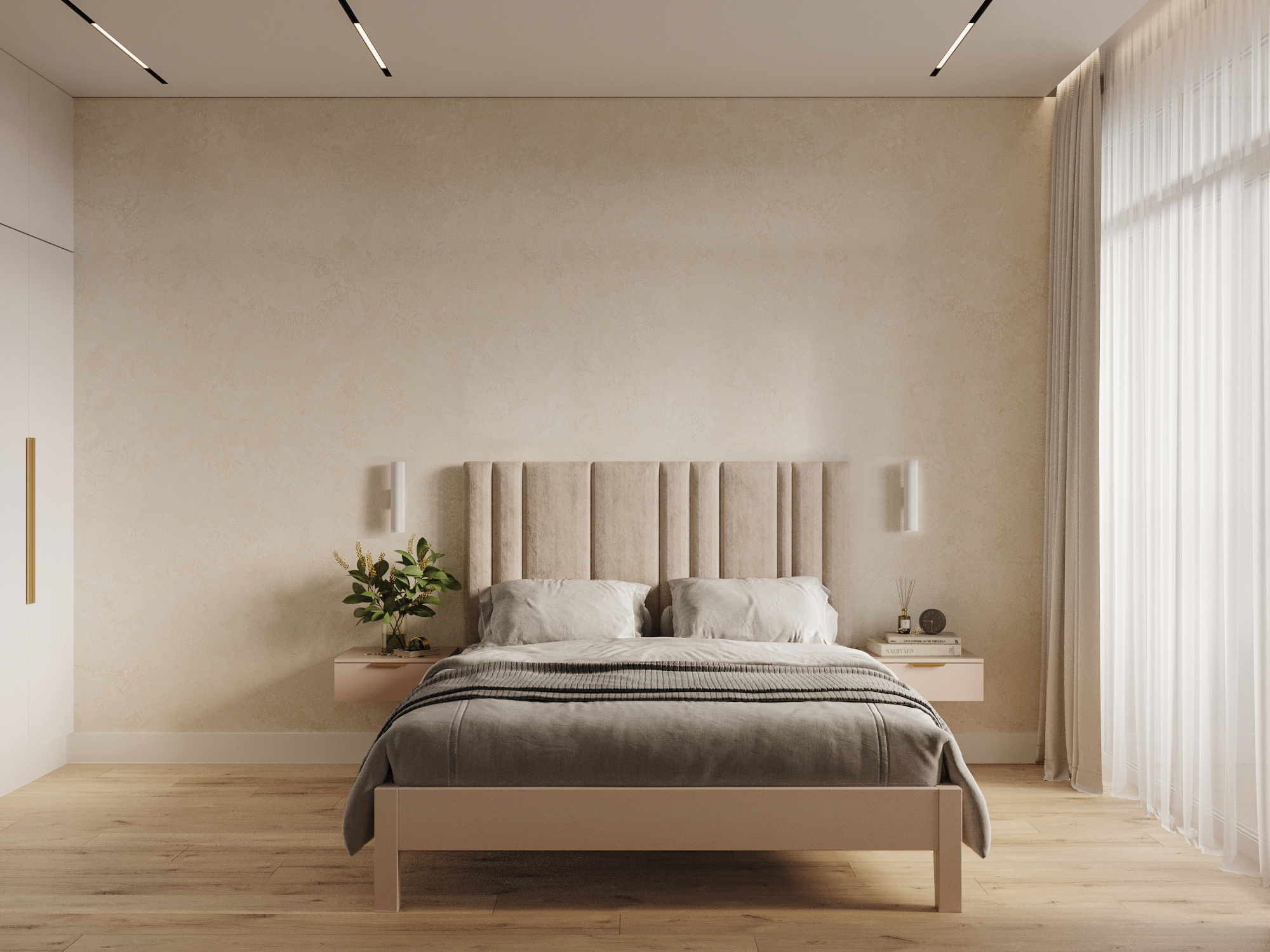 Минималистичный дизайн маленькой квартиры 54 м² для семьи с ребёнком в Москве