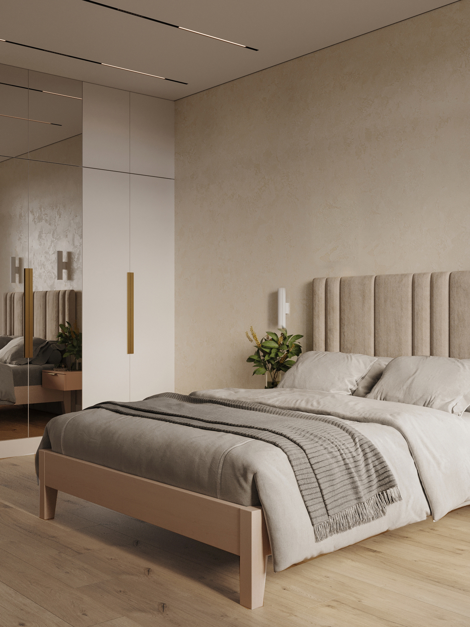 Минималистичный дизайн маленькой квартиры 54 м² для семьи с ребёнком в Москве