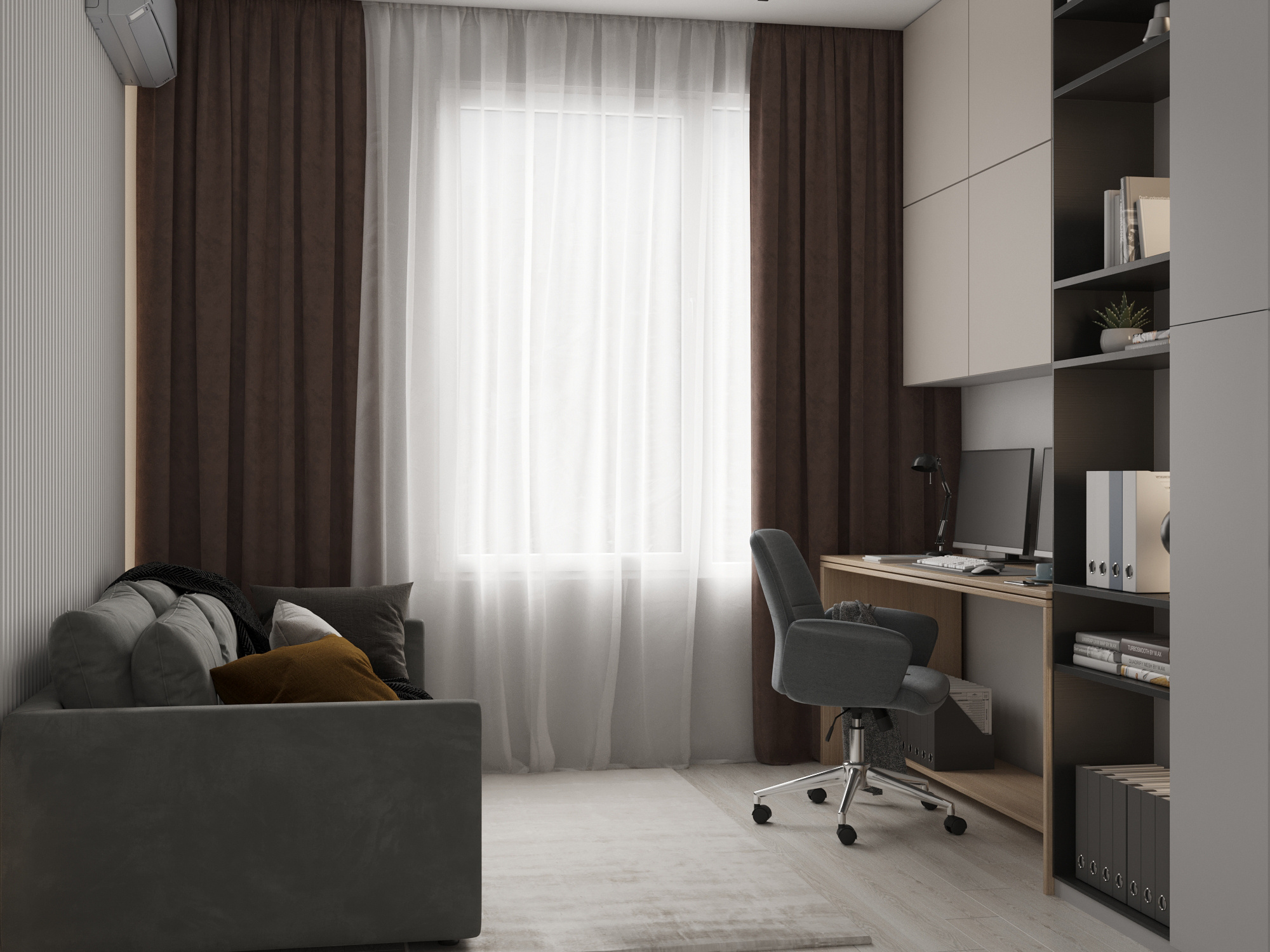 Современный интерьер квартиры  70 м² для семьи в Москве