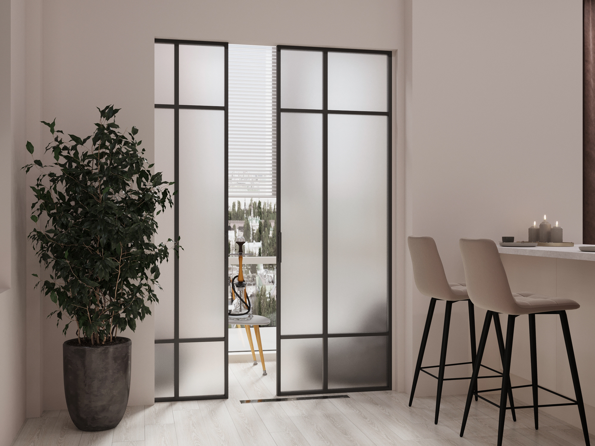 Современный интерьер квартиры  70 м² для семьи в Москве