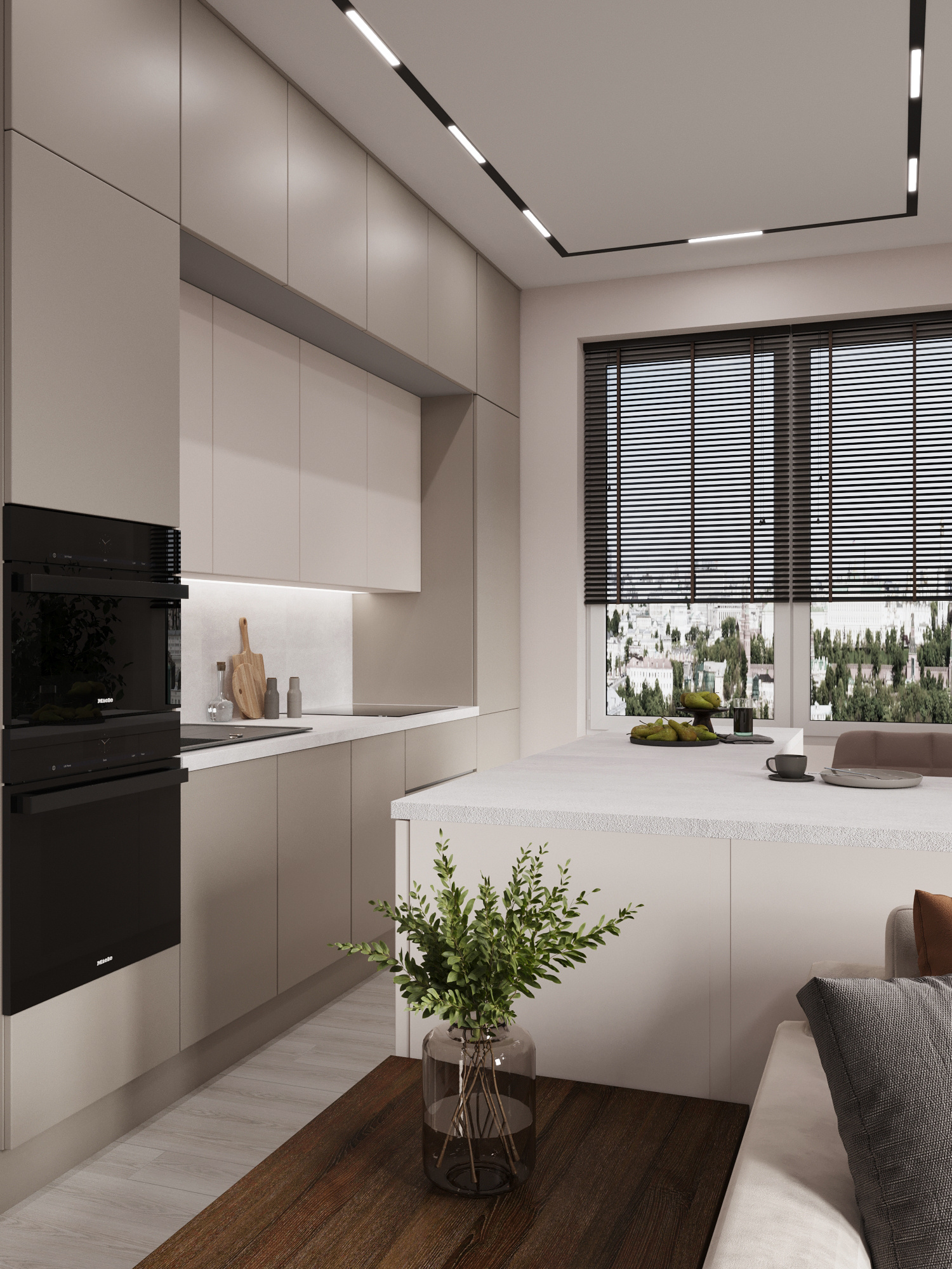 Современный интерьер квартиры  70 м² для семьи в Москве