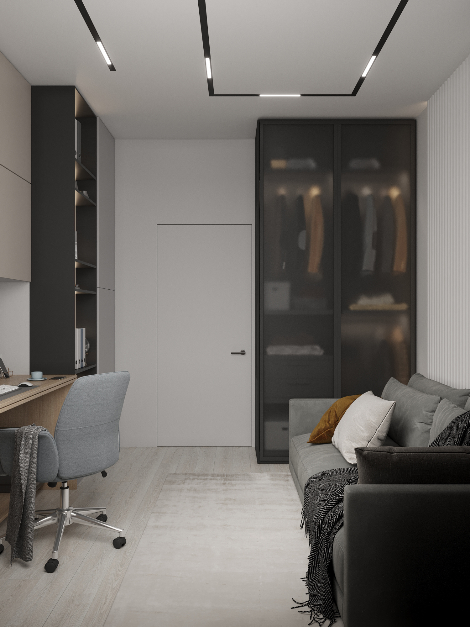 Современный интерьер квартиры  70 м² для семьи в Москве