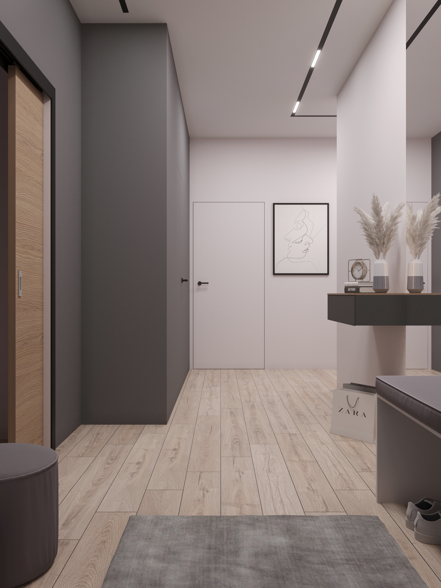 Современный интерьер квартиры  70 м² для семьи в Москве