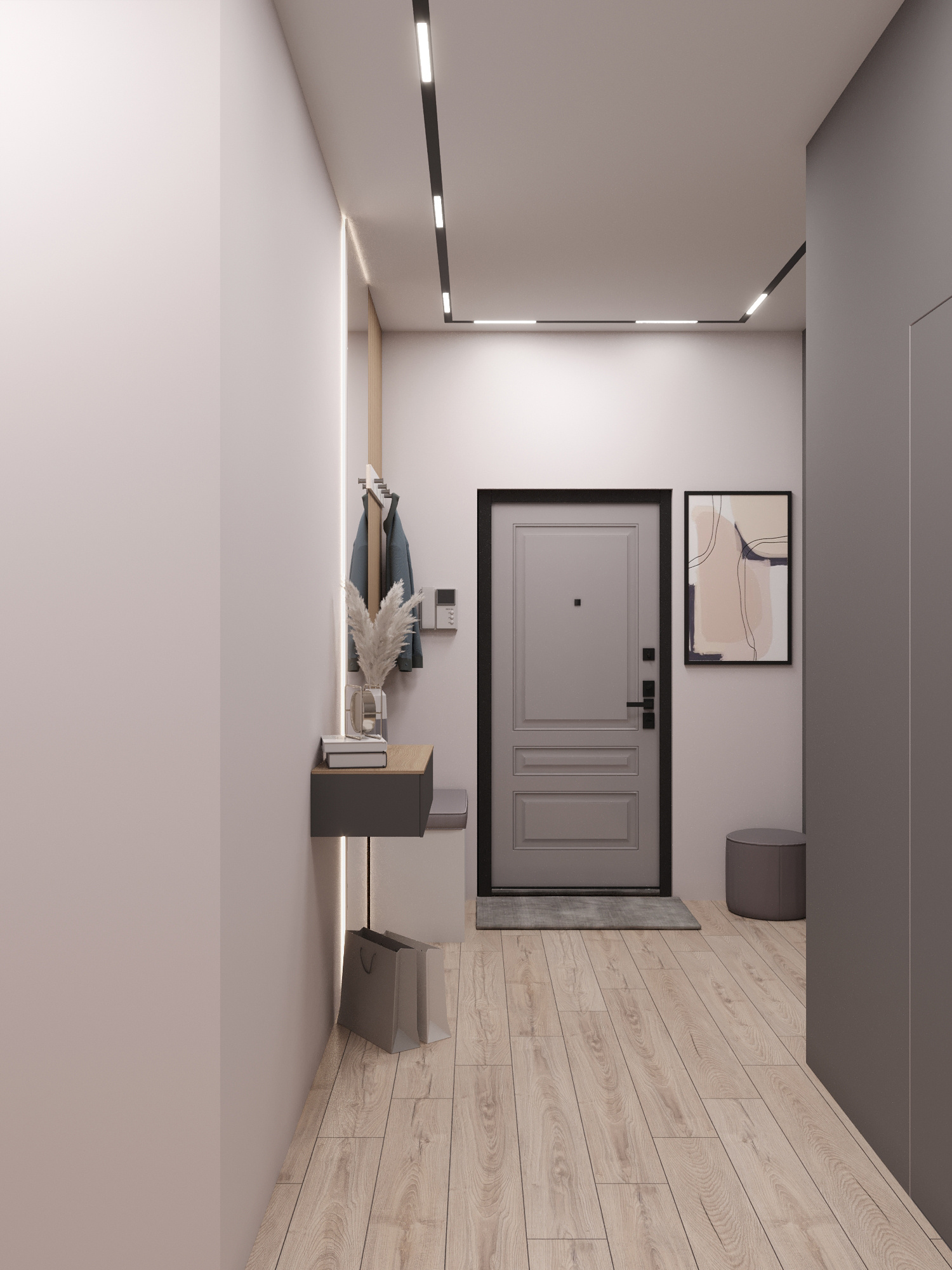 Современный интерьер квартиры  70 м² для семьи в Москве