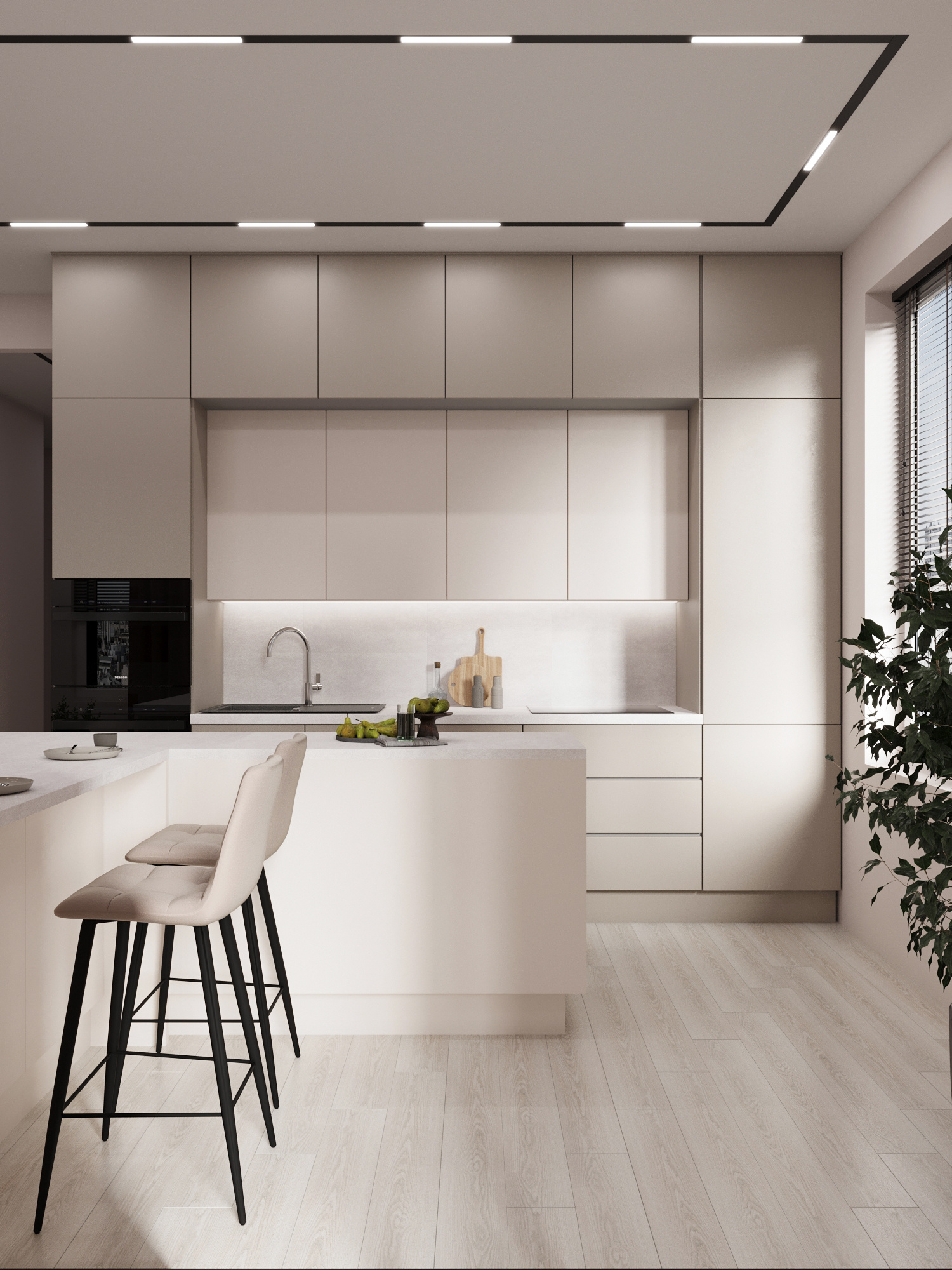 Современный интерьер квартиры  70 м² для семьи в Москве