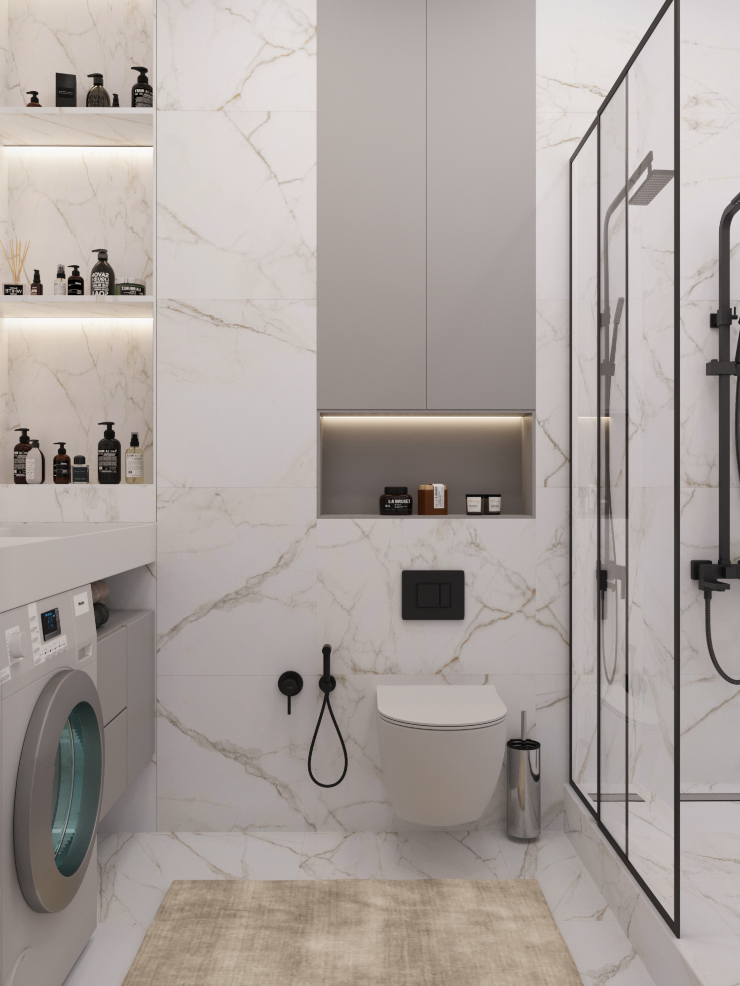 Современный интерьер квартиры  70 м² для семьи в Москве