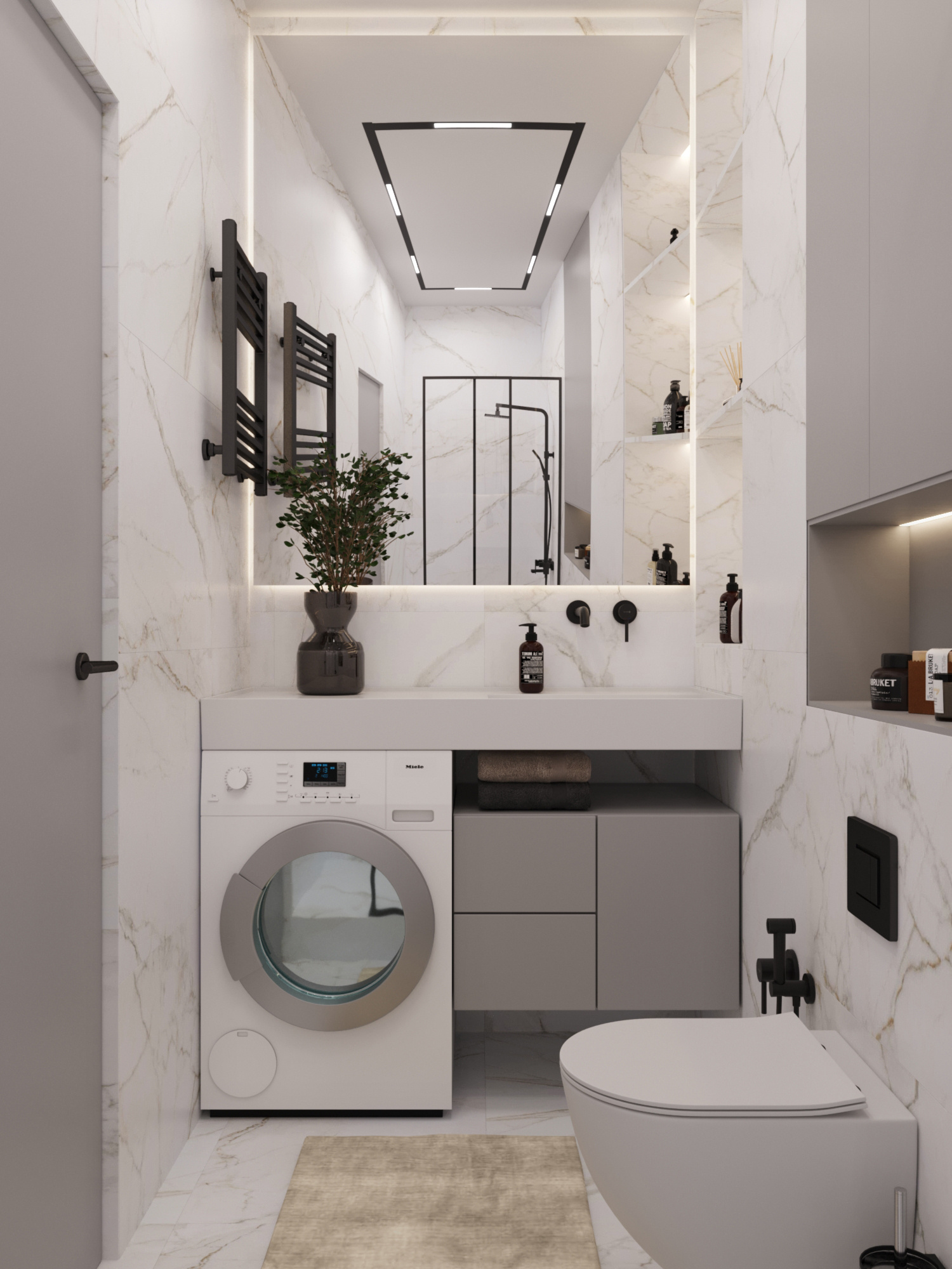 Современный интерьер квартиры  70 м² для семьи в Москве