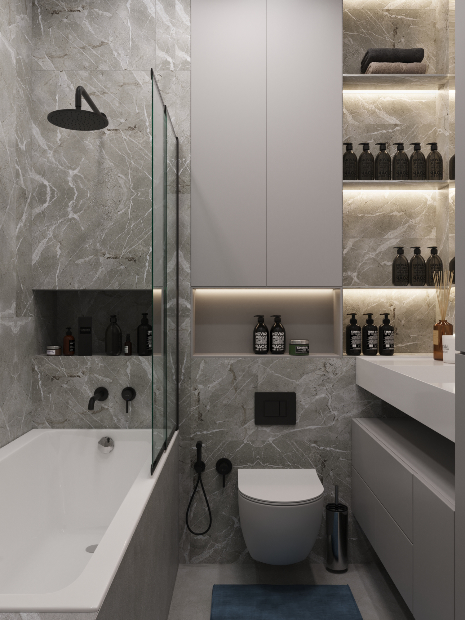 Современный интерьер квартиры  70 м² для семьи в Москве