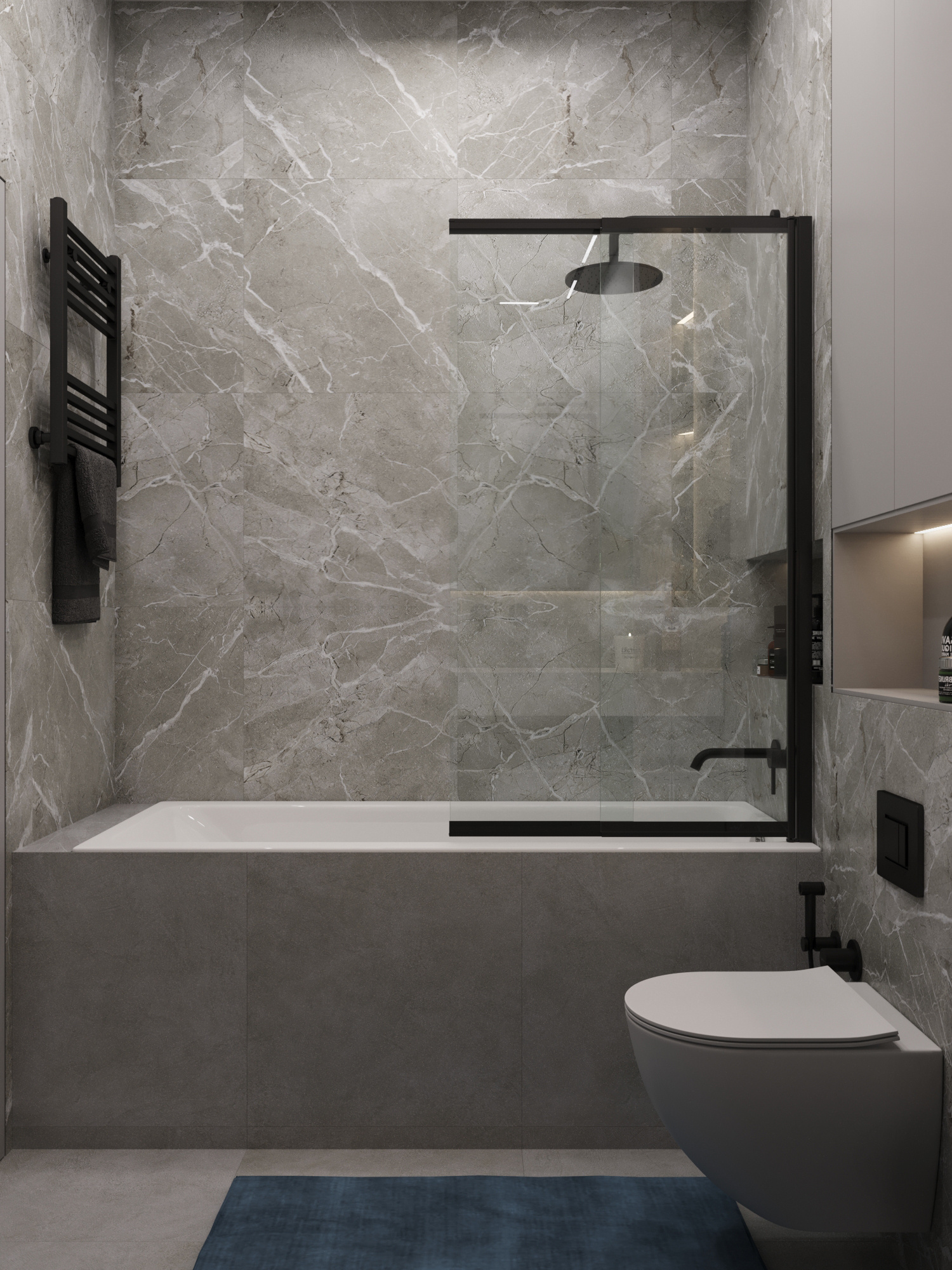 Современный интерьер квартиры  70 м² для семьи в Москве