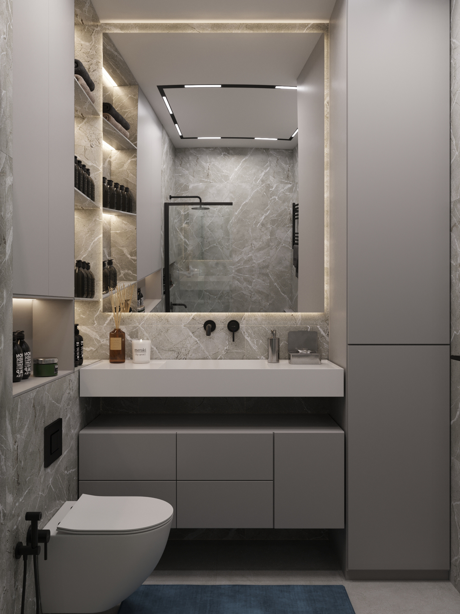 Современный интерьер квартиры  70 м² для семьи в Москве