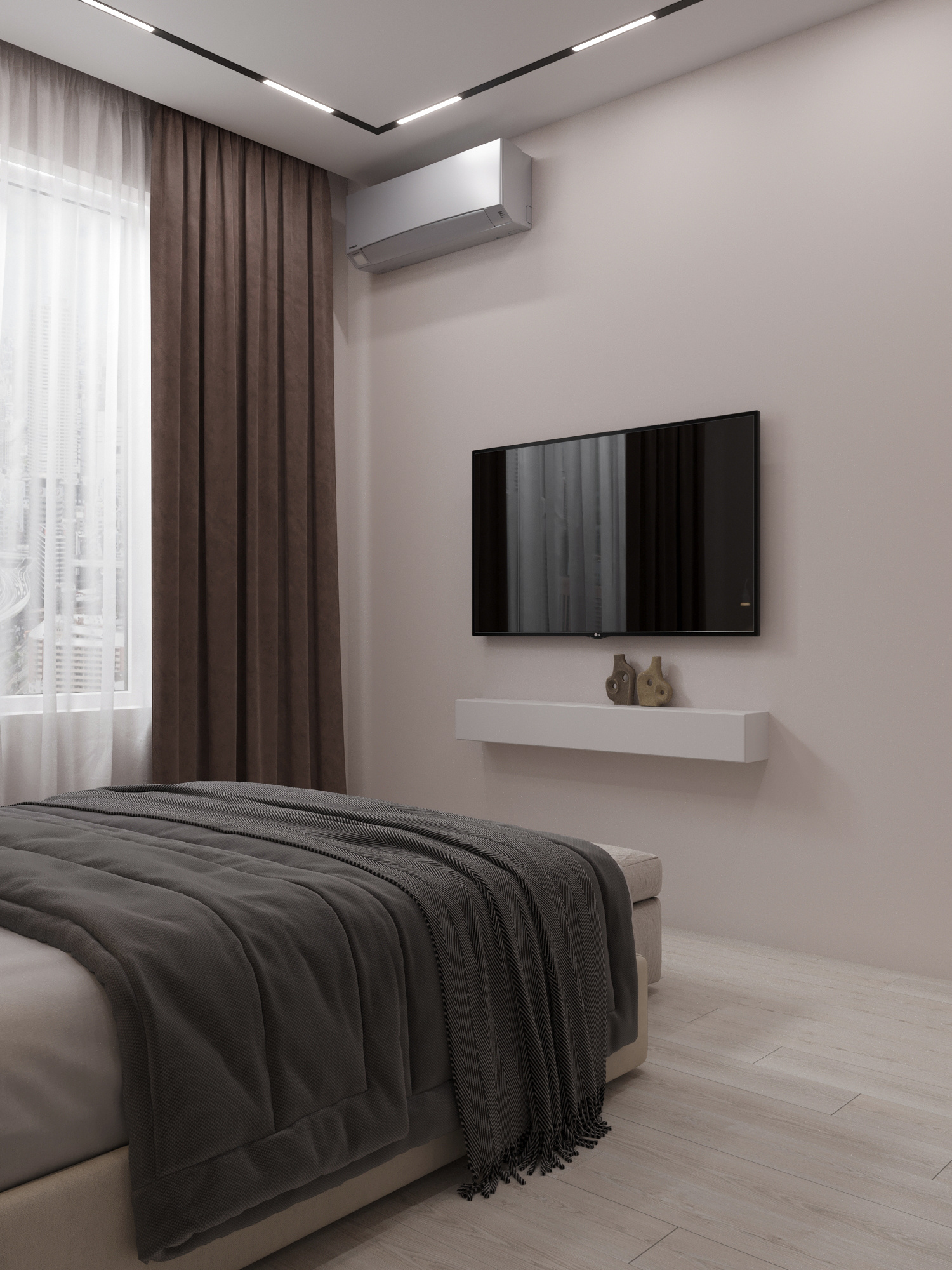 Современный интерьер квартиры  70 м² для семьи в Москве