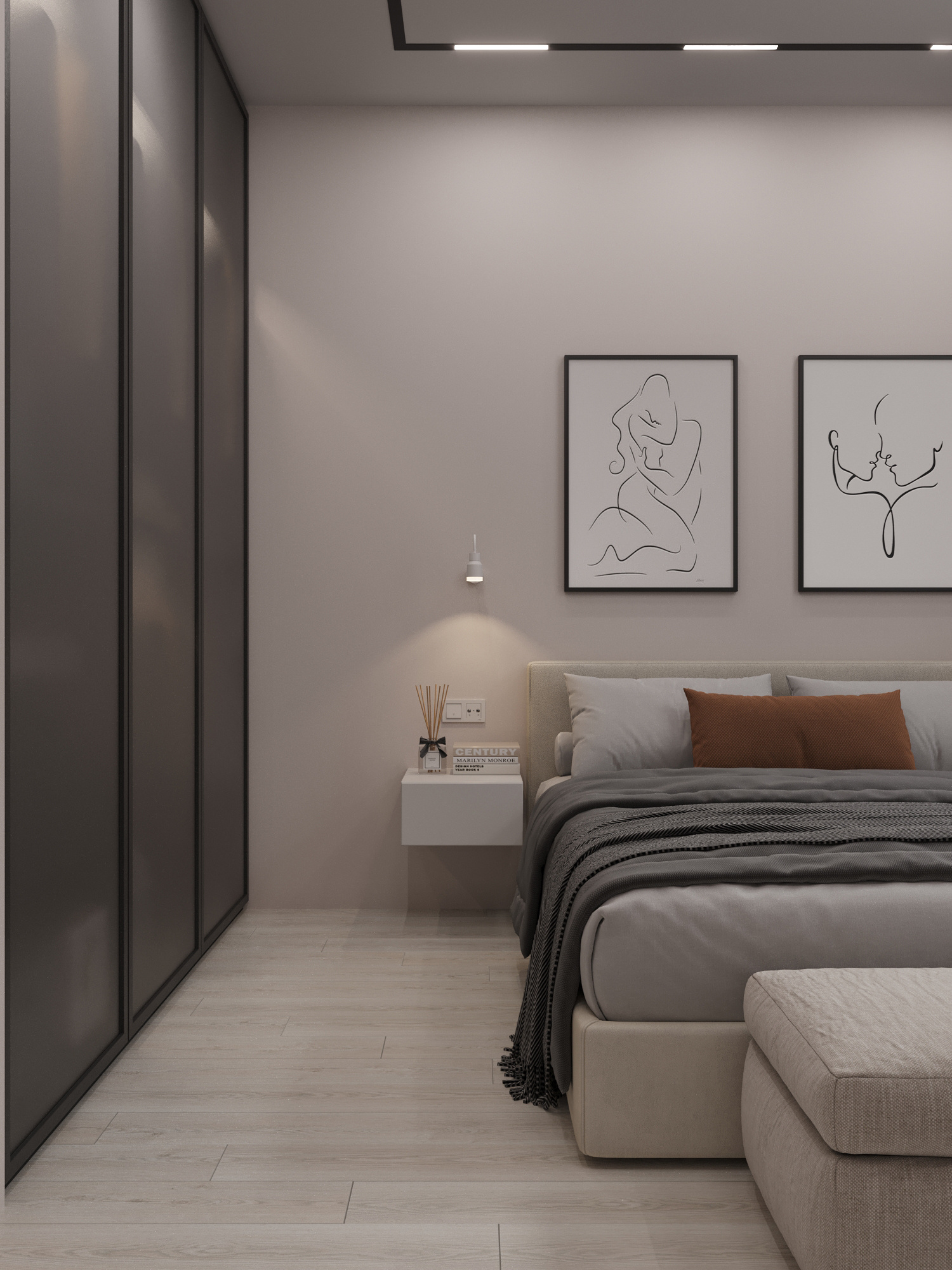 Современный интерьер квартиры  70 м² для семьи в Москве