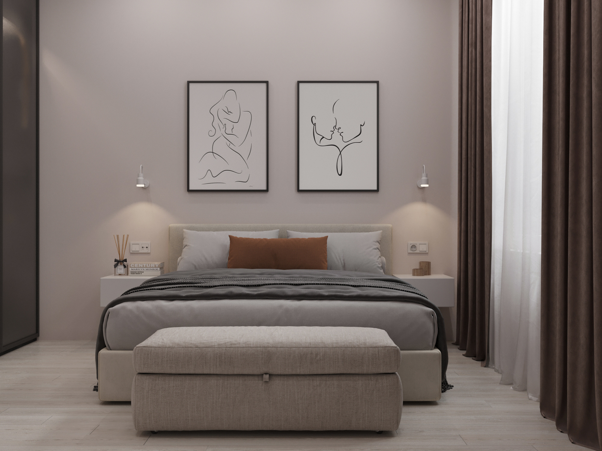 Современный интерьер квартиры  70 м² для семьи в Москве