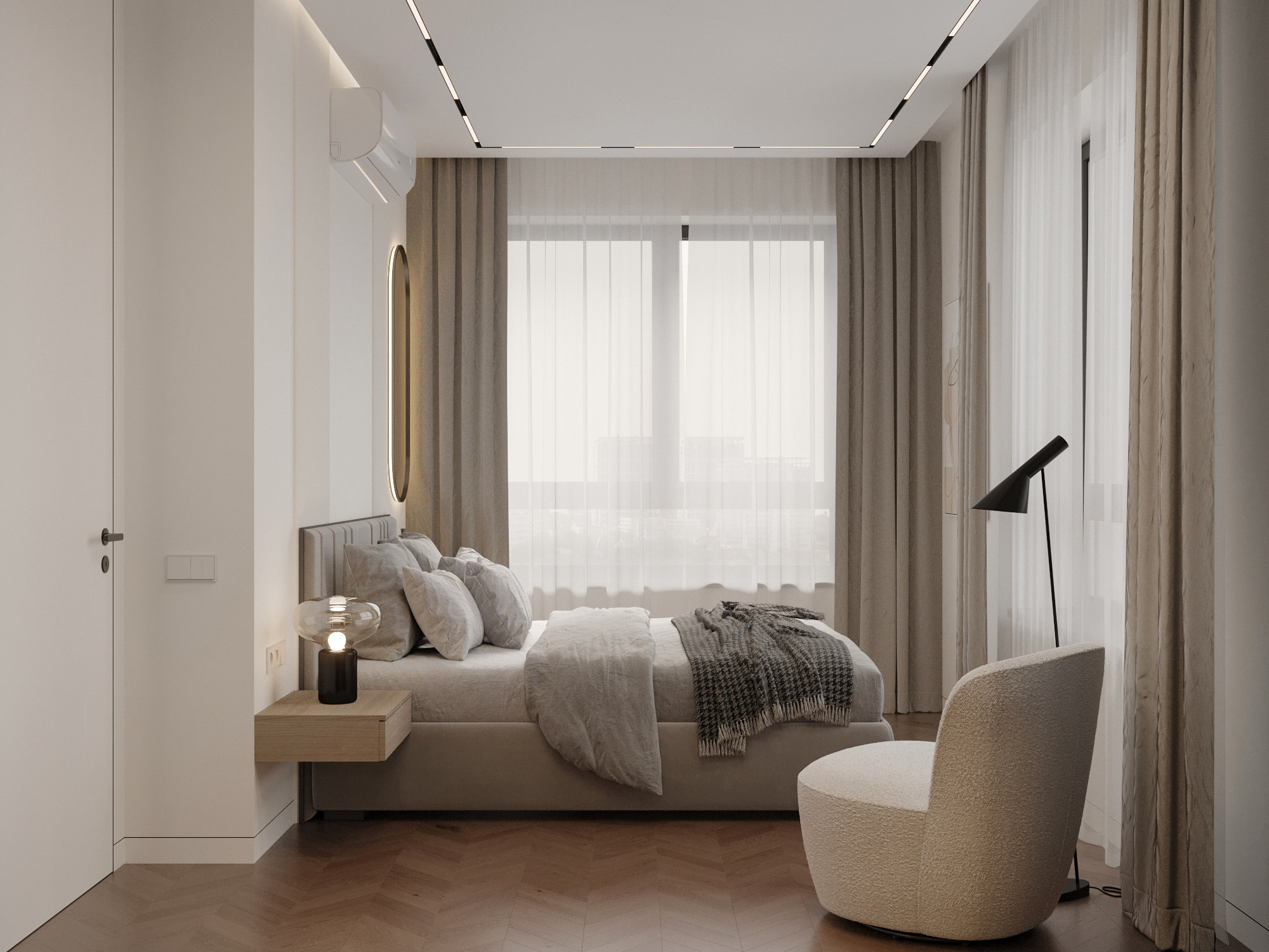 Функциональный интерьер квартиры 61 м² для пары в Москве