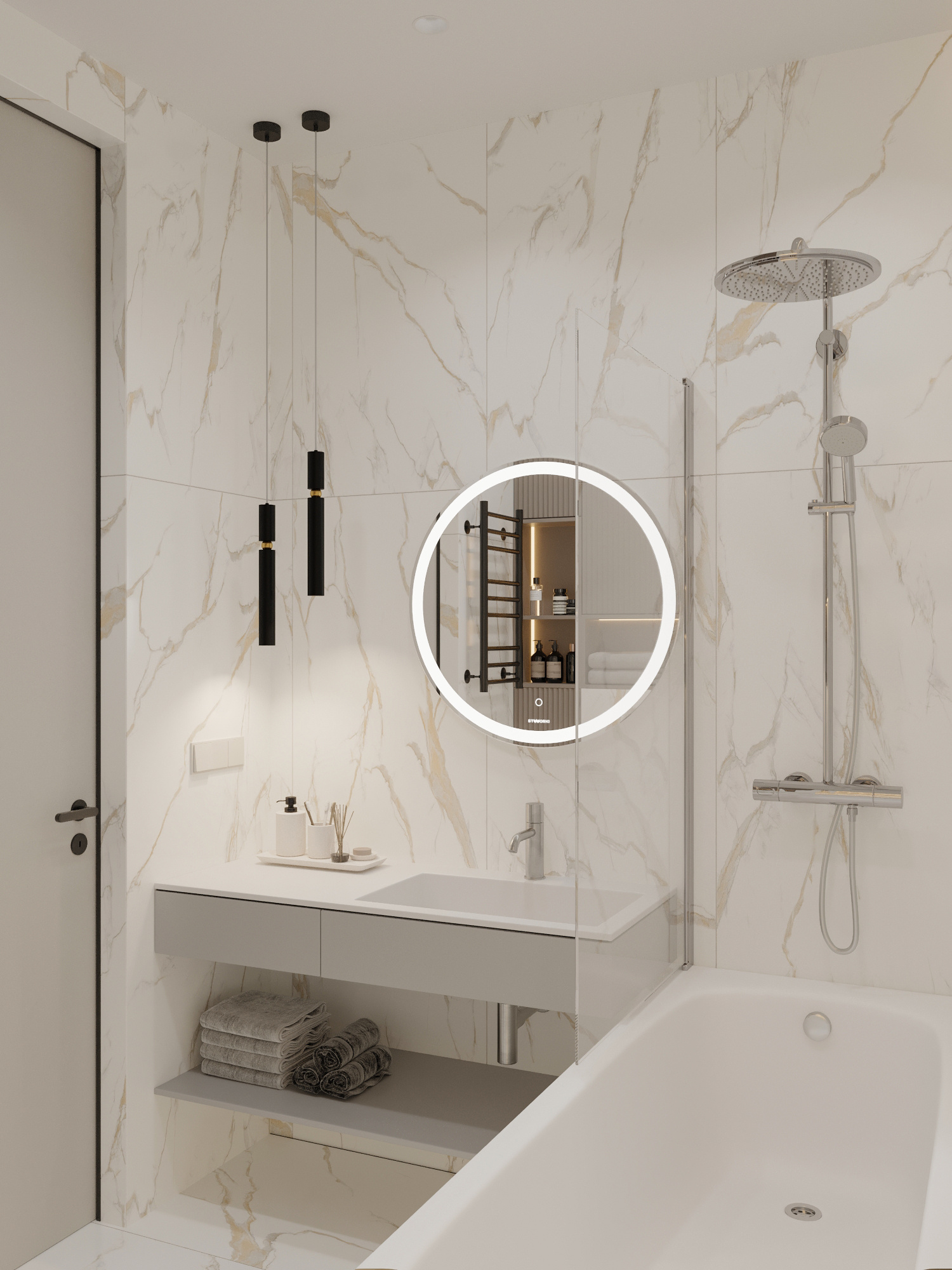 Функциональный интерьер квартиры 61 м² для пары в Москве