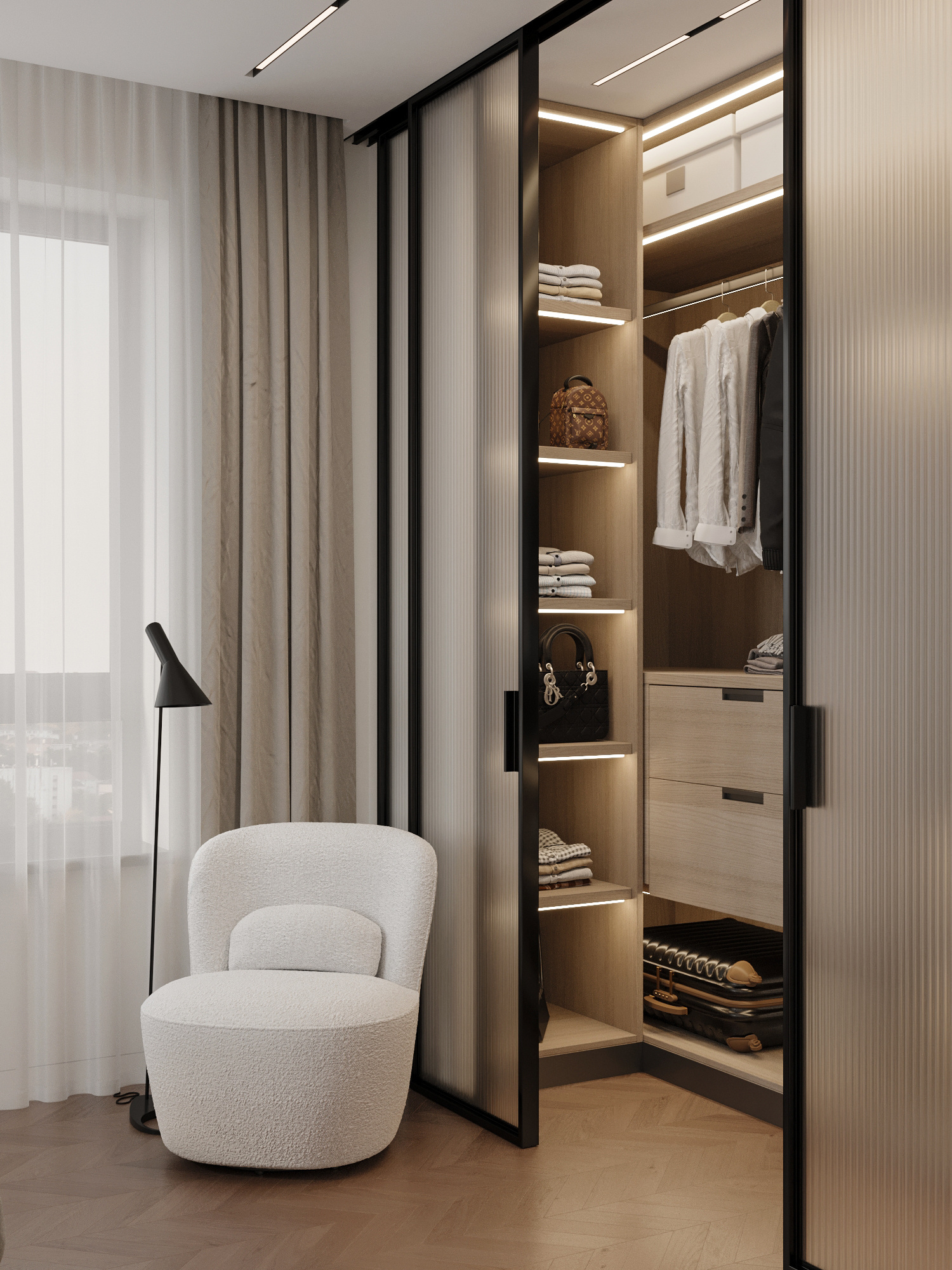 Функциональный интерьер квартиры 61 м² для пары в Москве