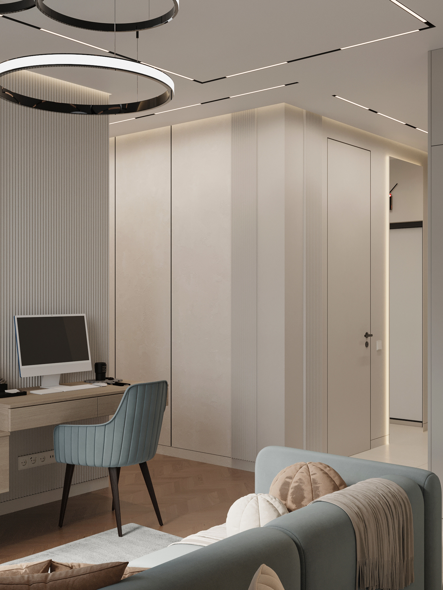 Функциональный интерьер квартиры 61 м² для пары в Москве