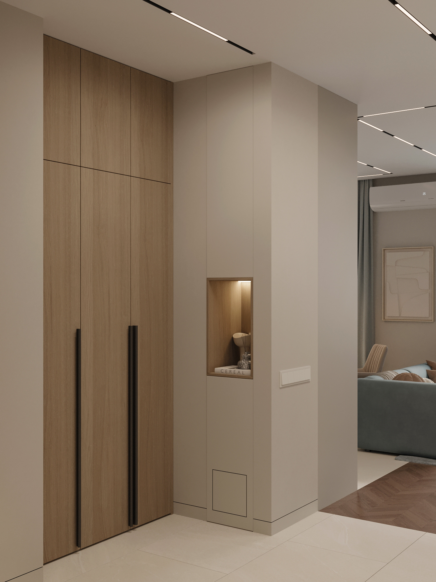 Функциональный интерьер квартиры 61 м² для пары в Москве