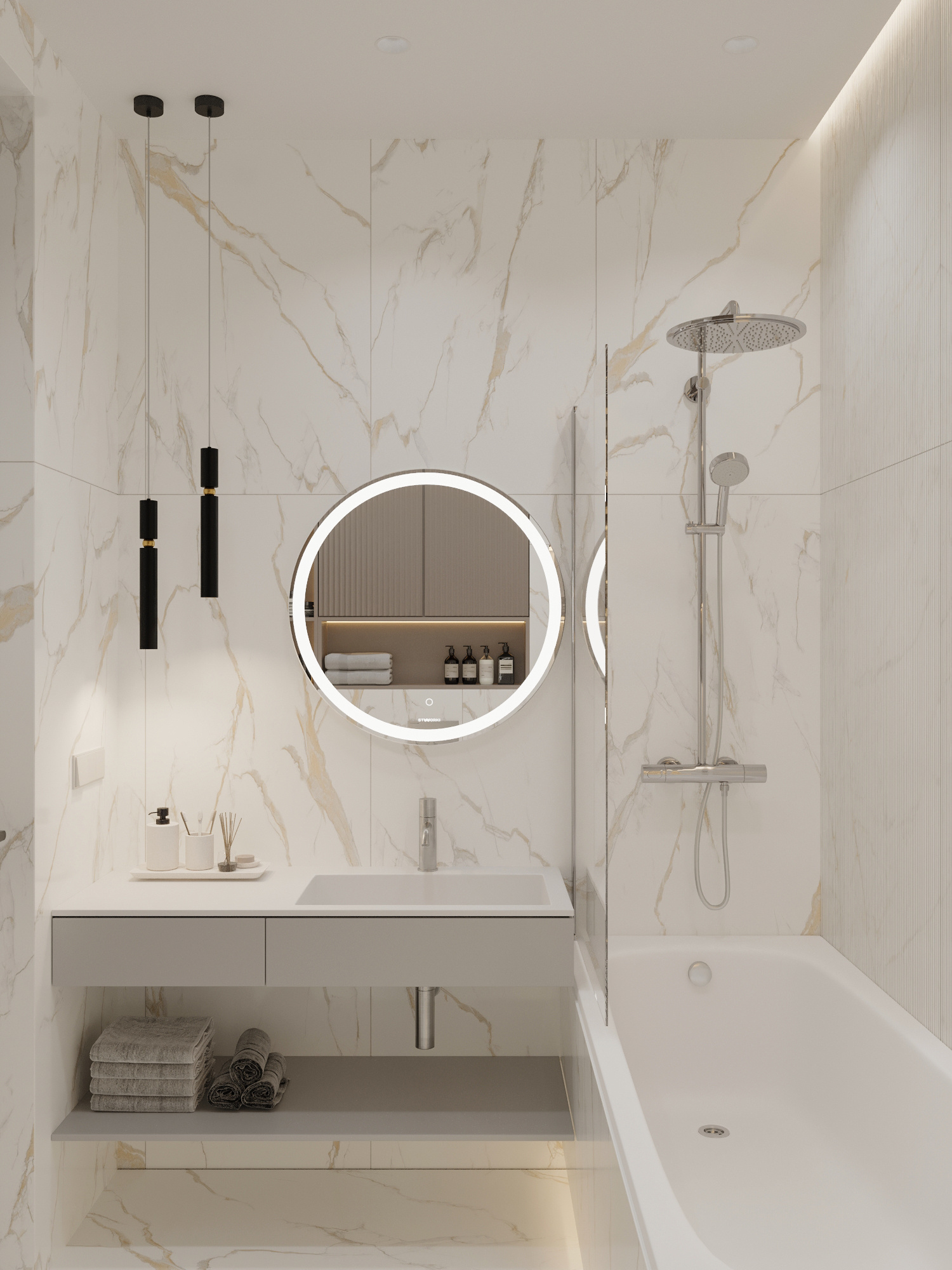 Функциональный интерьер квартиры 61 м² для пары в Москве