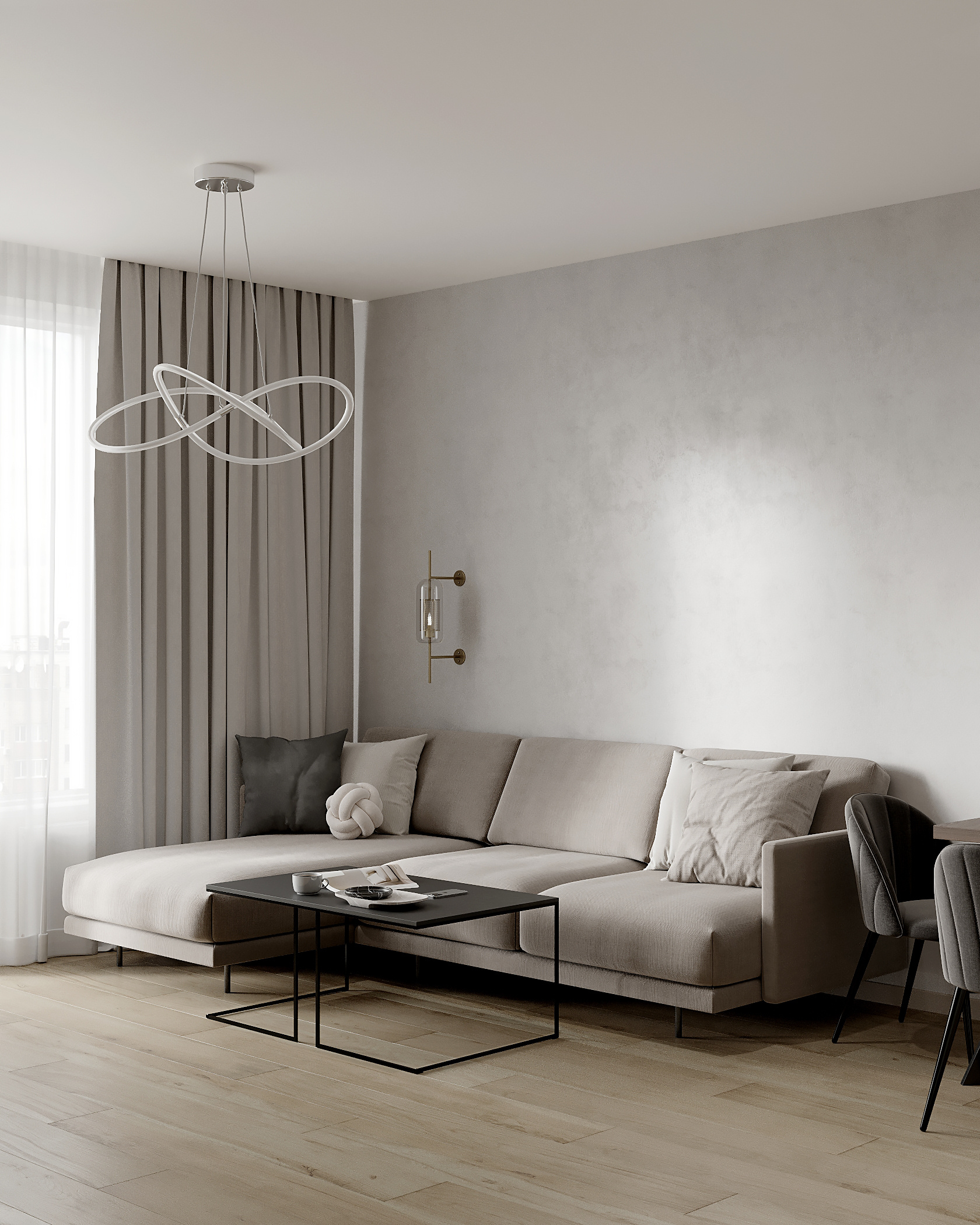 Обложка проекта: Стильный дизайн квартиры 52 м² для семьи в Москве