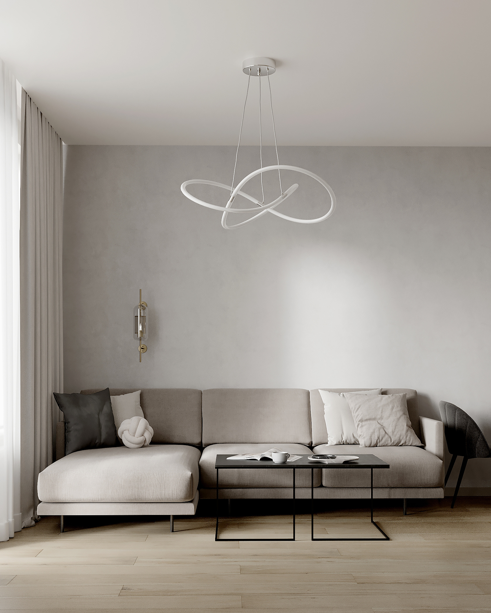 Стильный дизайн квартиры 52 м² для семьи в Москве