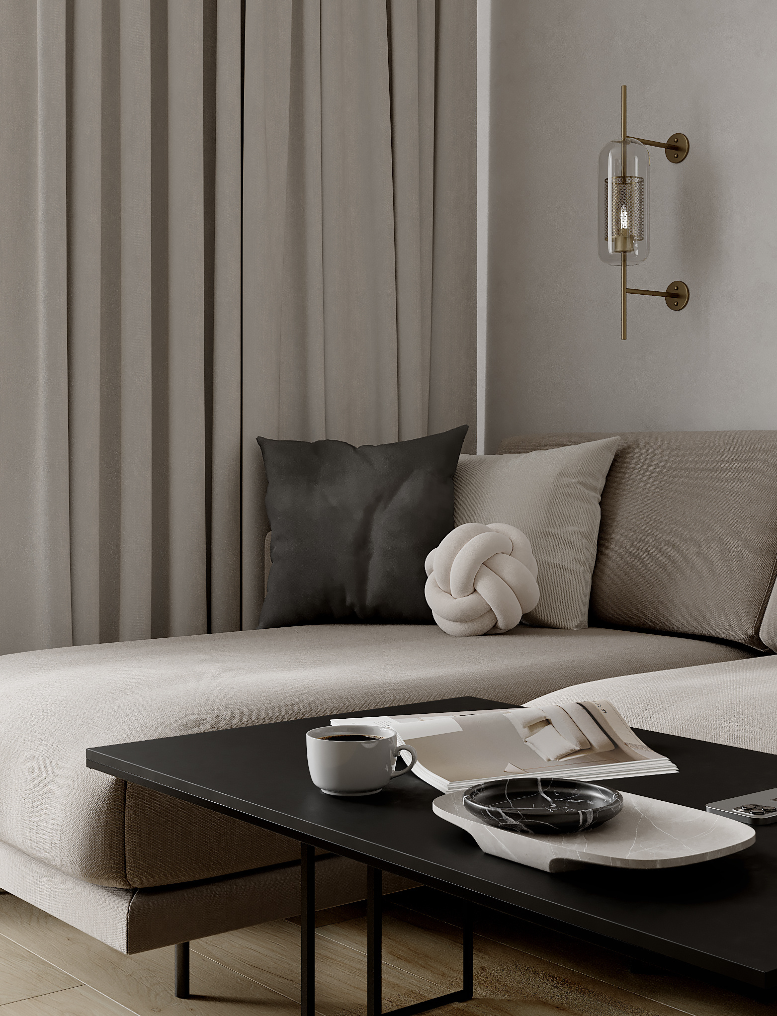 Стильный дизайн квартиры 52 м² для семьи в Москве