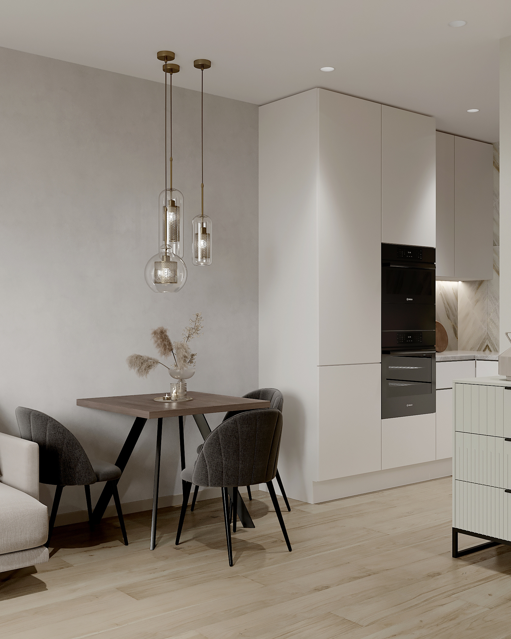 Стильный дизайн квартиры 52 м² для семьи в Москве