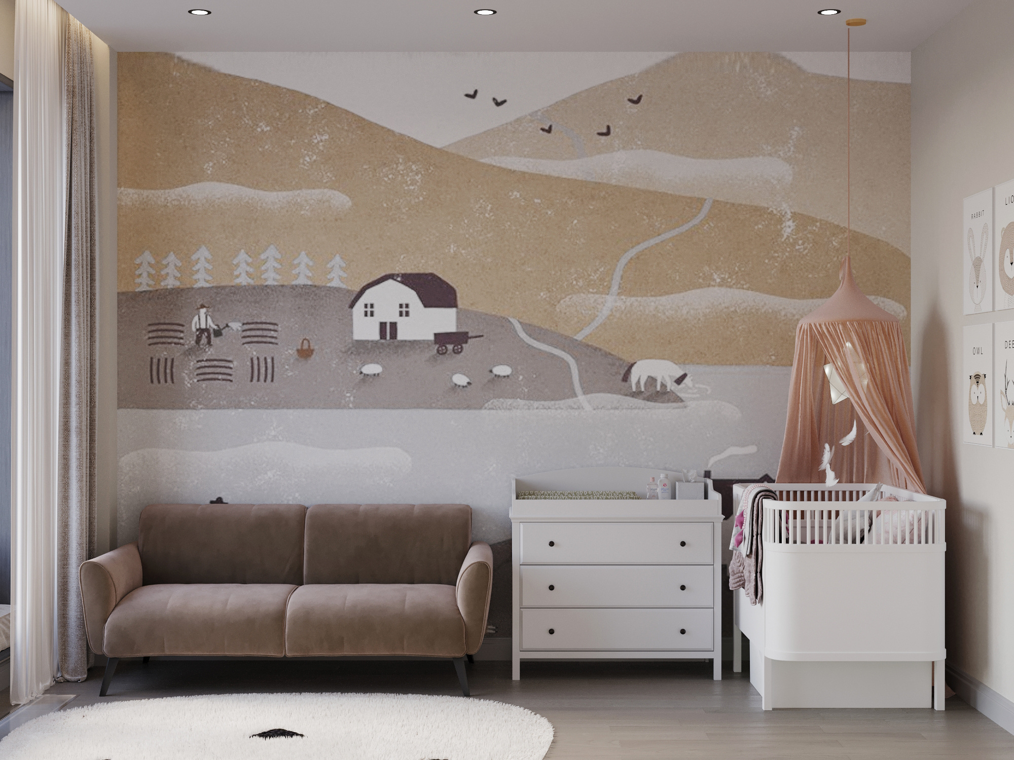 Современный интерьер квартиры 116 м² для молодой семьи в Москве