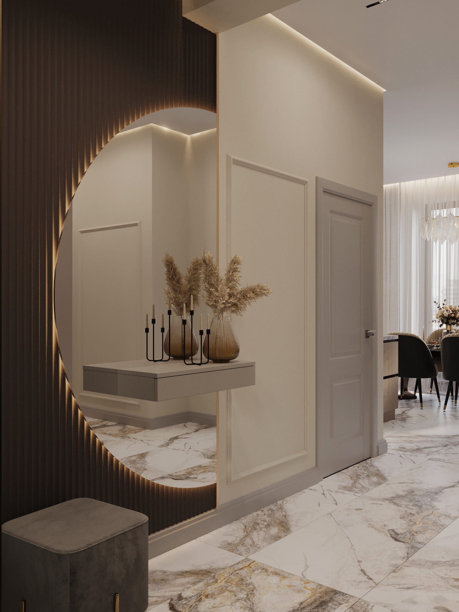 Современный интерьер квартиры 116 м² для молодой семьи в Москве