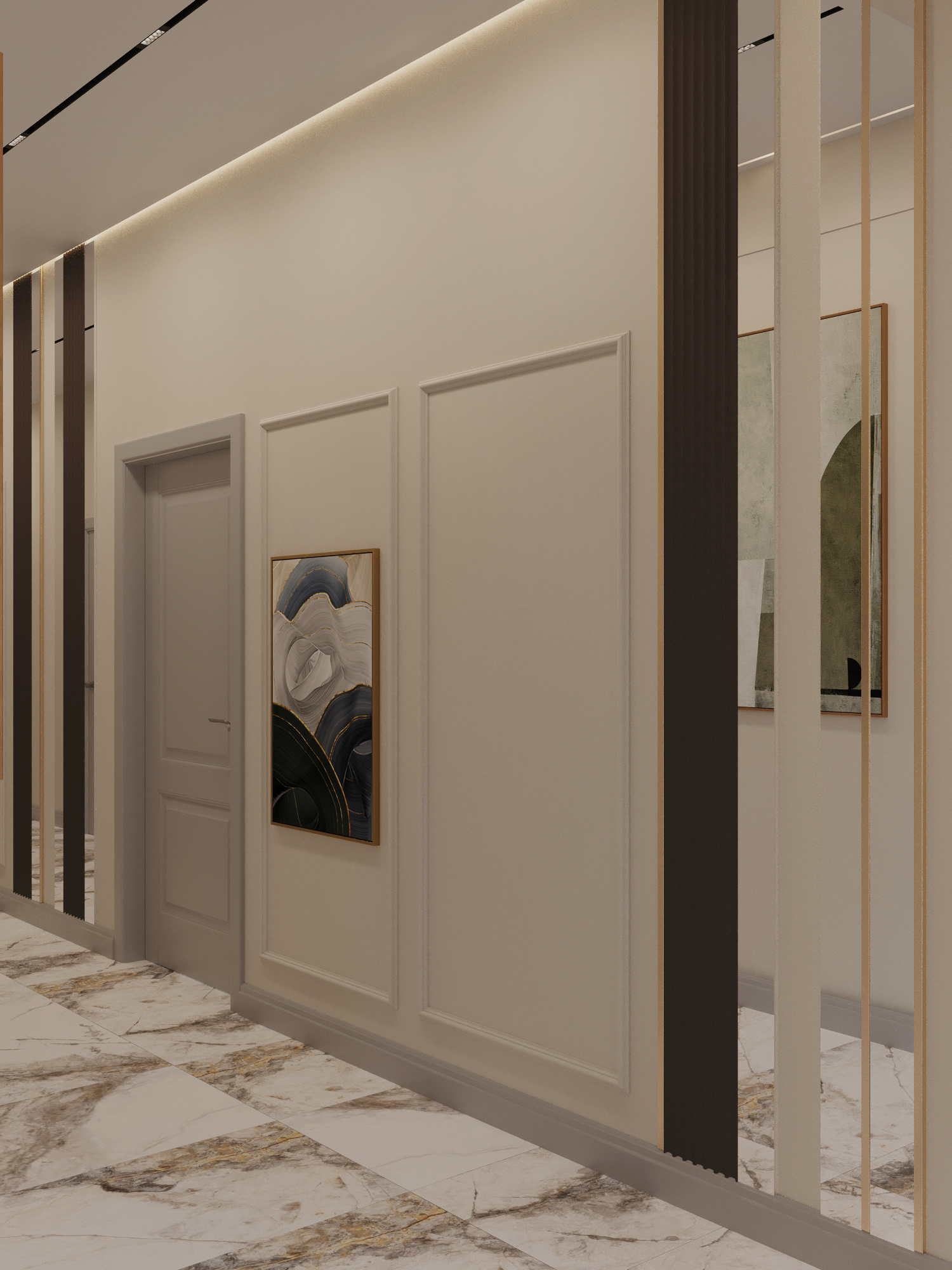 Современный интерьер квартиры 116 м² для молодой семьи в Москве