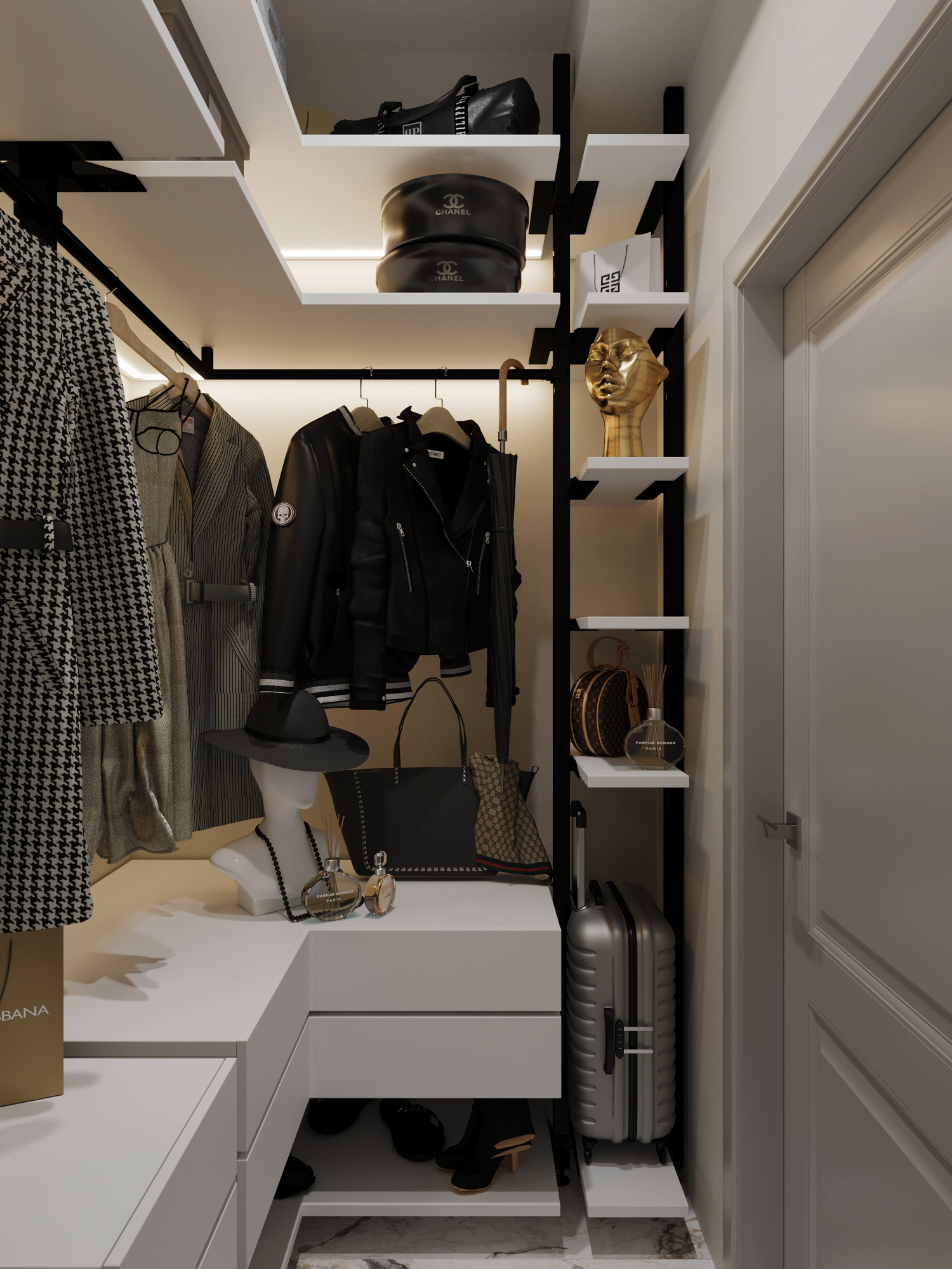 Современный интерьер квартиры 116 м² для молодой семьи в Москве