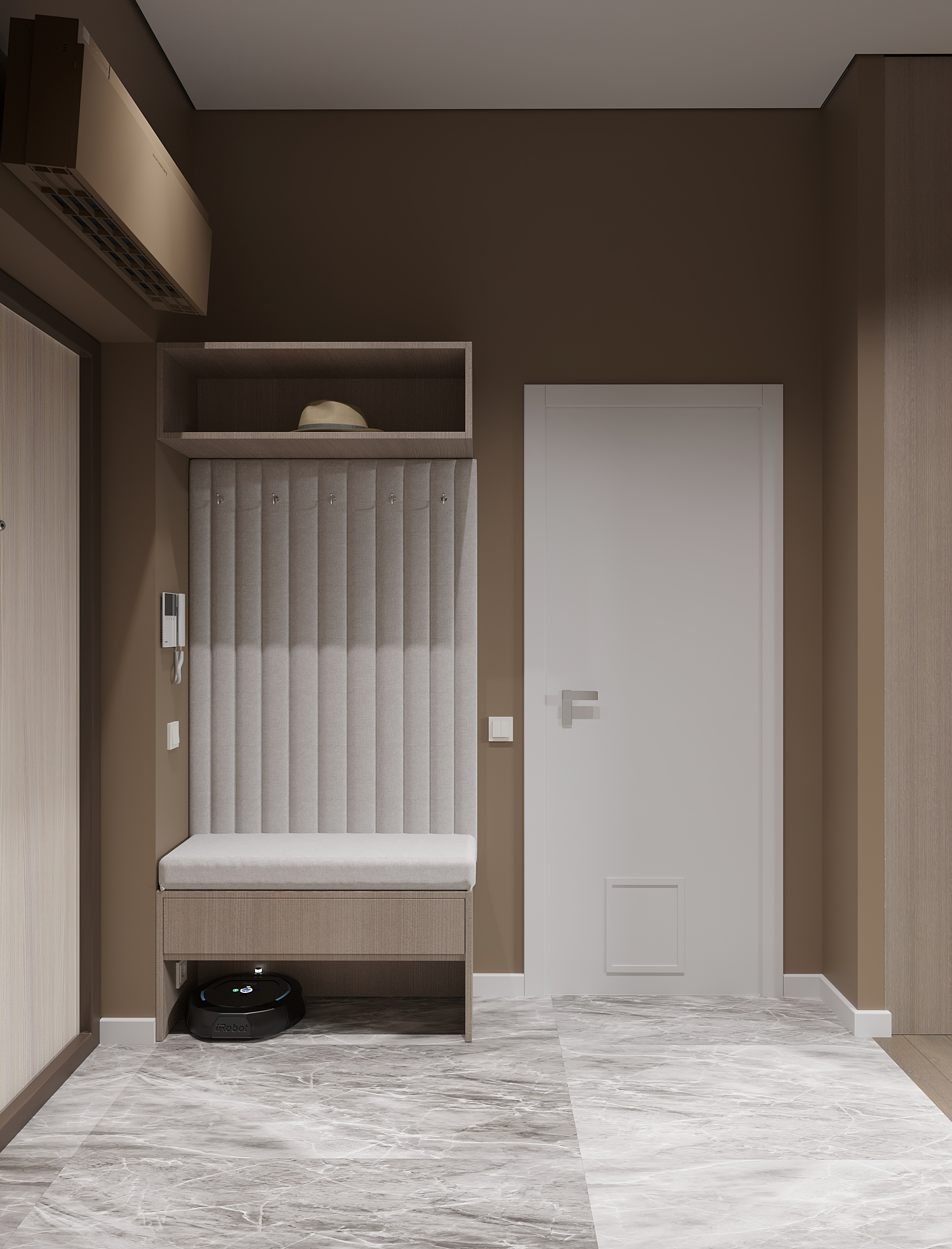 Стильный интерьер квартиры 36 м² для работы из дома в Москве