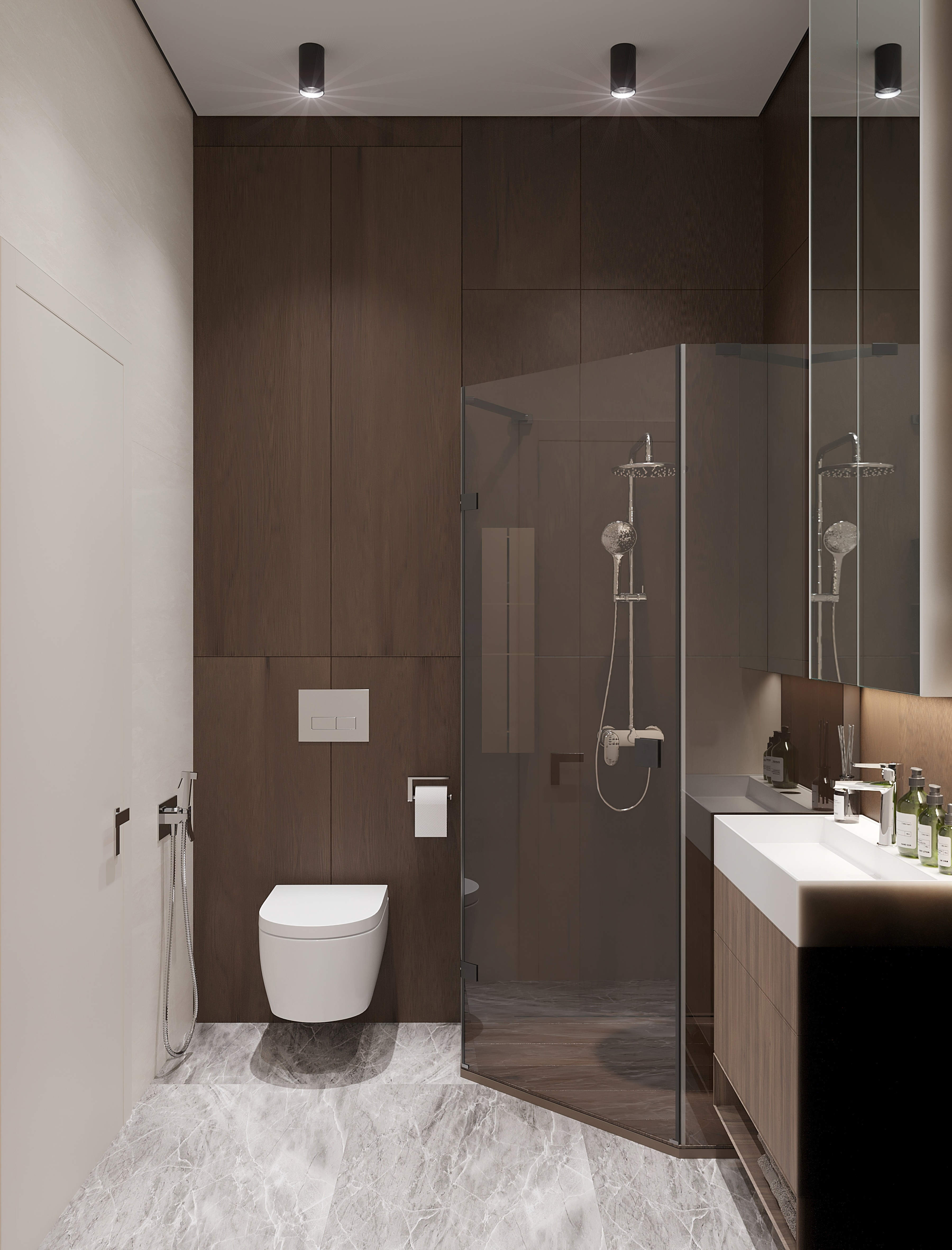 Стильный интерьер квартиры 36 м² для работы из дома в Москве