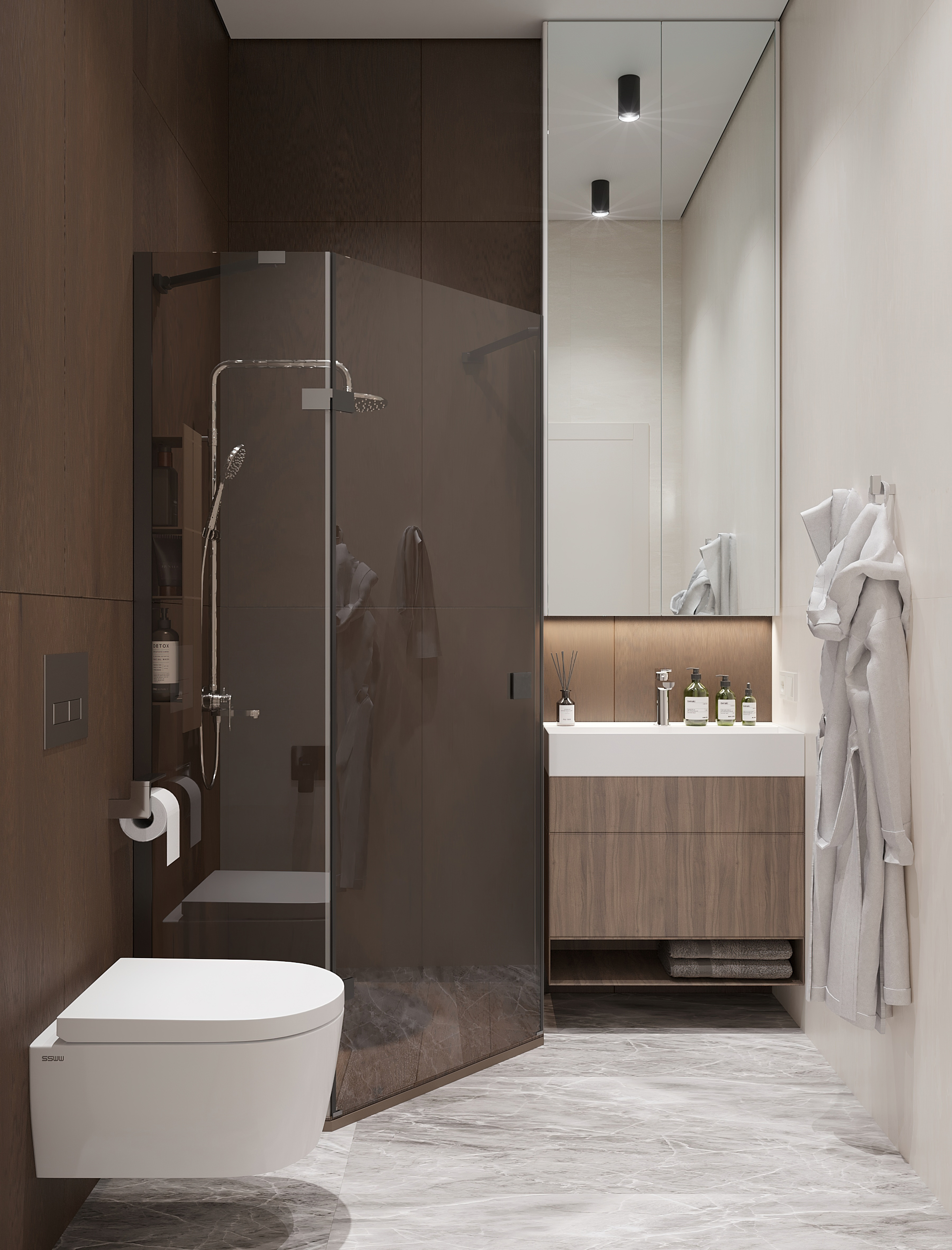 Стильный интерьер квартиры 36 м² для работы из дома в Москве