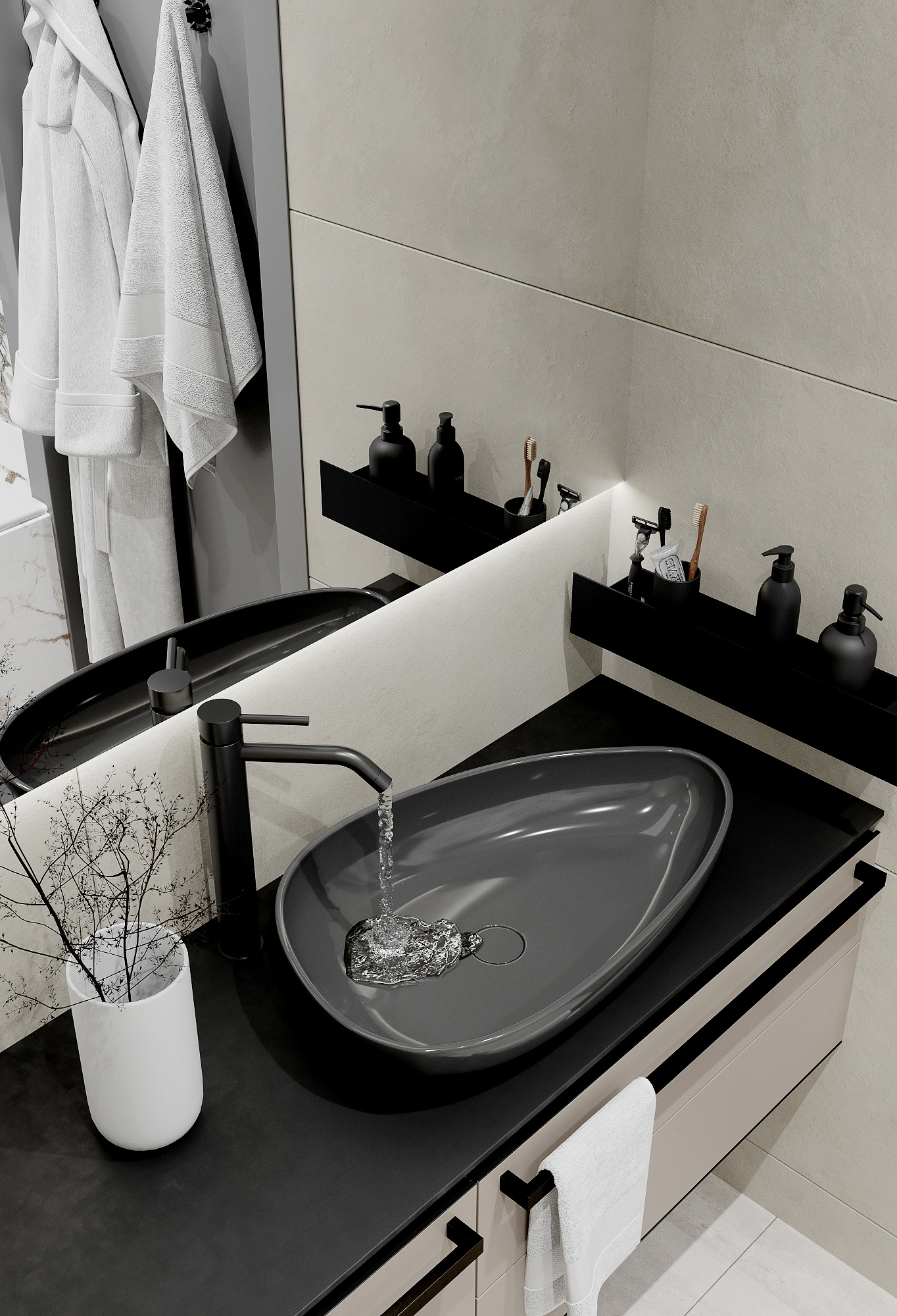 Функциональный интерьер квартиры 75 м² для семьи в Москве