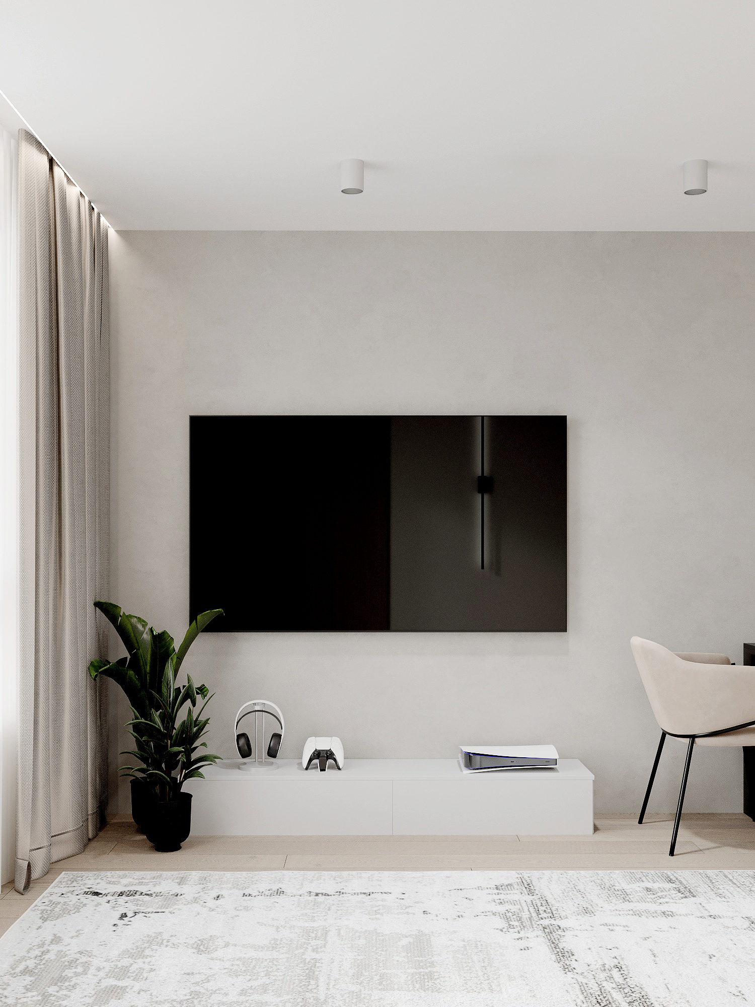 Функциональный интерьер квартиры 75 м² для семьи в Москве