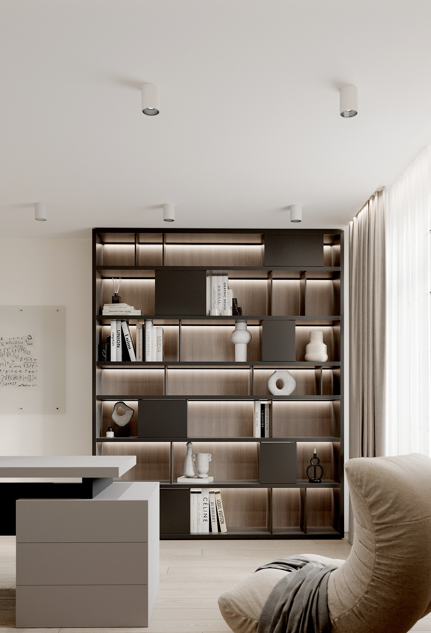 Функциональный интерьер квартиры 75 м² для семьи в Москве