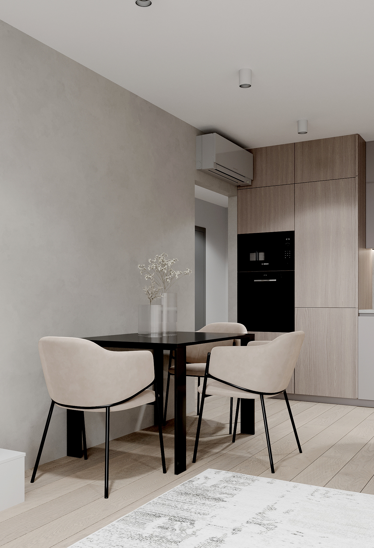 Функциональный интерьер квартиры 75 м² для семьи в Москве