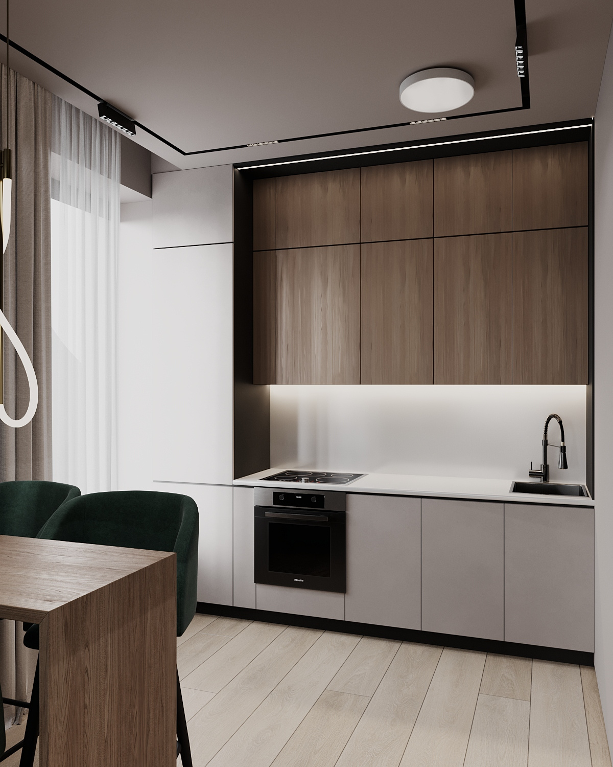 Элегантный интерьер квартиры  68 м² для двоих в Москве