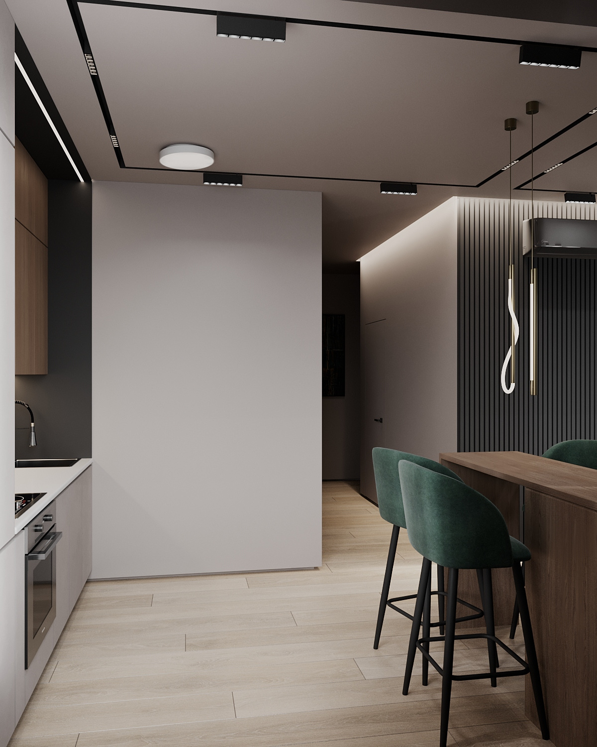 Элегантный интерьер квартиры  68 м² для двоих в Москве