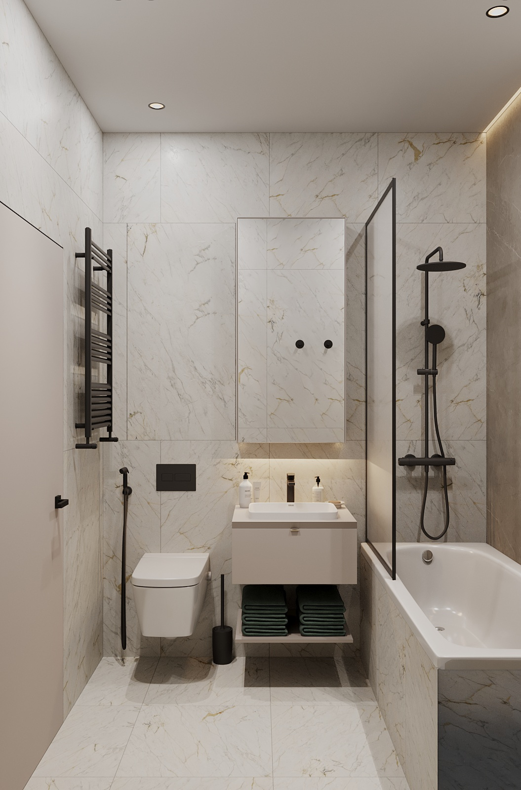 Элегантный интерьер квартиры  68 м² для двоих в Москве