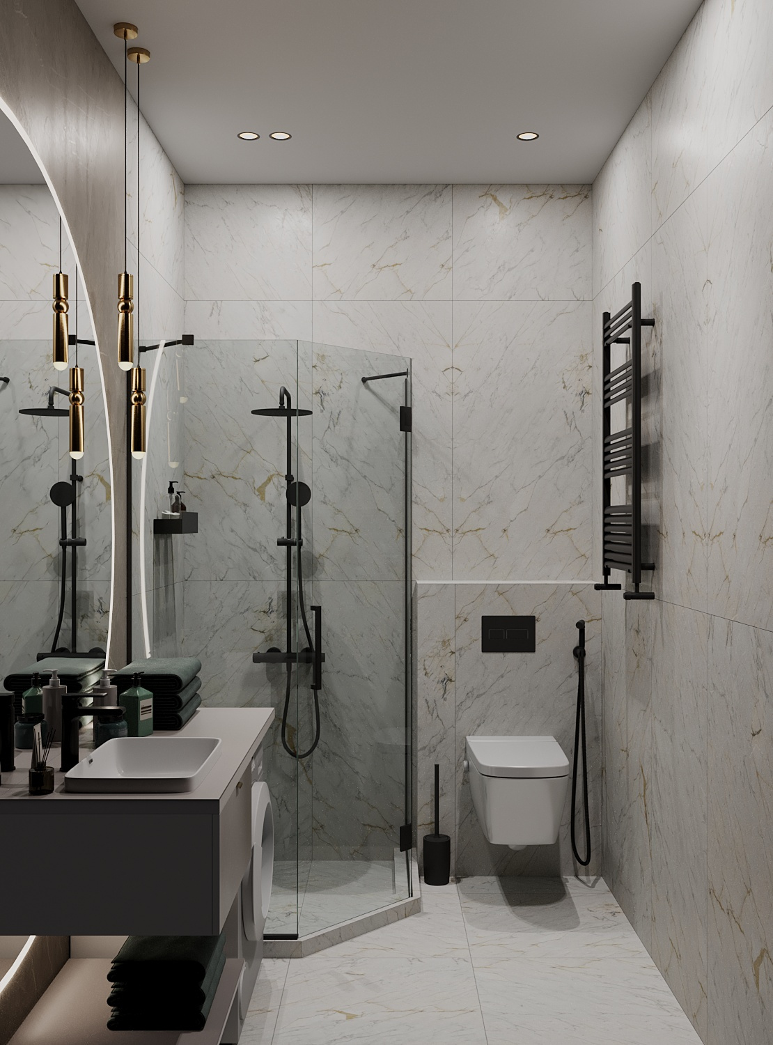 Элегантный интерьер квартиры  68 м² для двоих в Москве