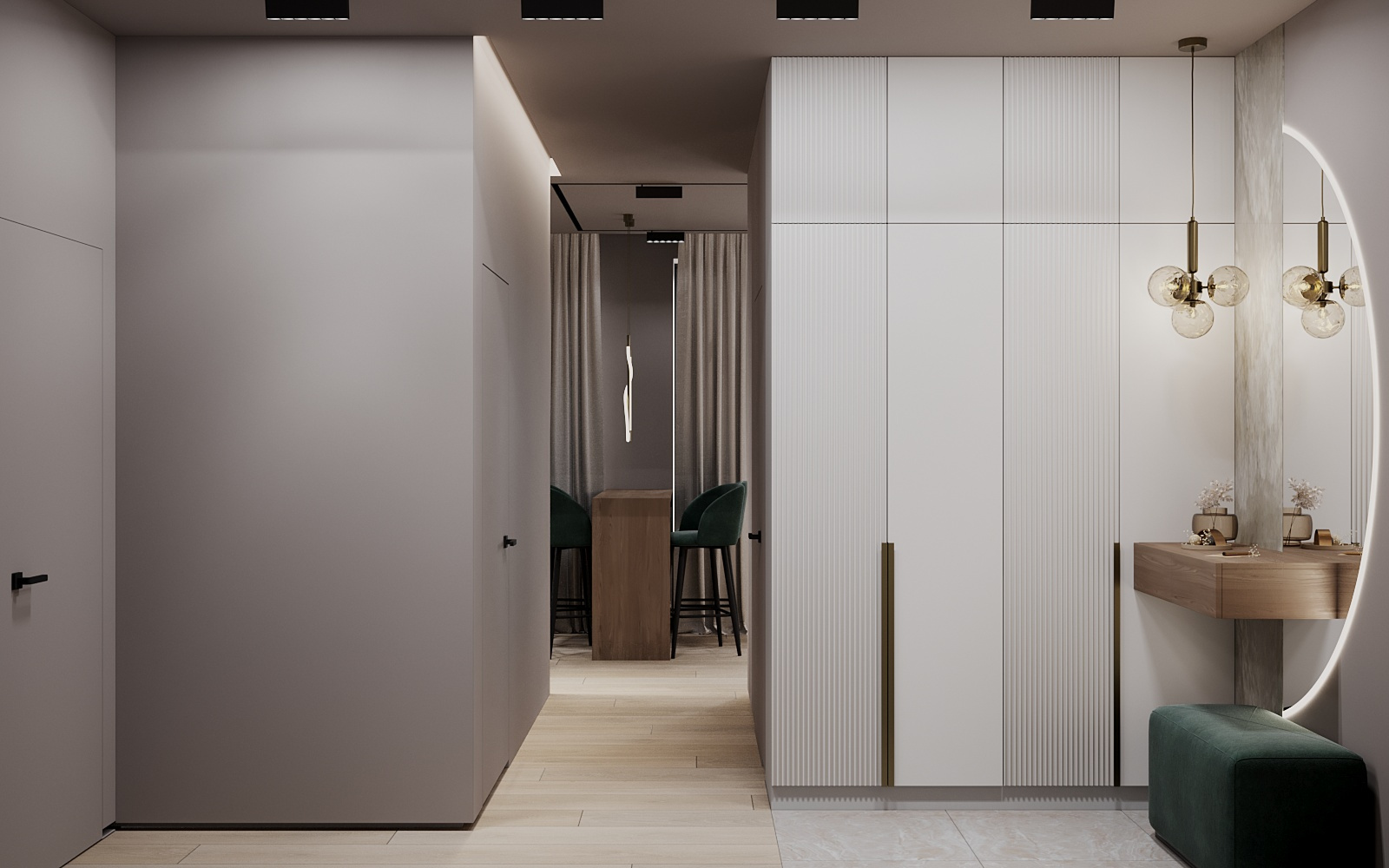 Элегантный интерьер квартиры  68 м² для двоих в Москве