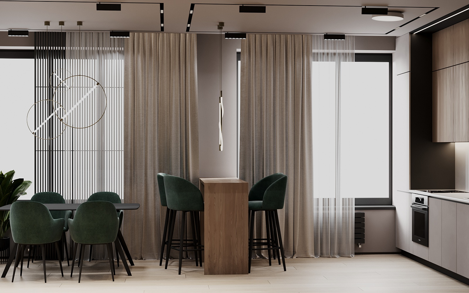 Элегантный интерьер квартиры  68 м² для двоих в Москве