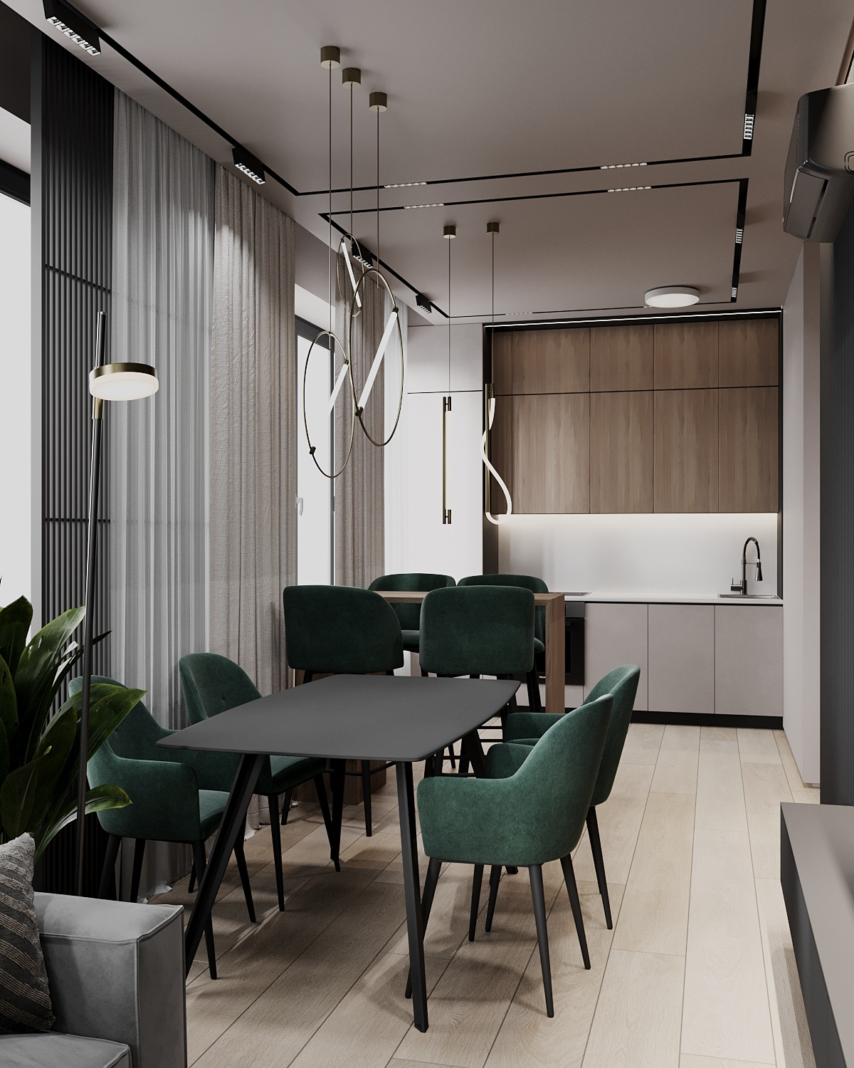 Элегантный интерьер квартиры  68 м² для двоих в Москве