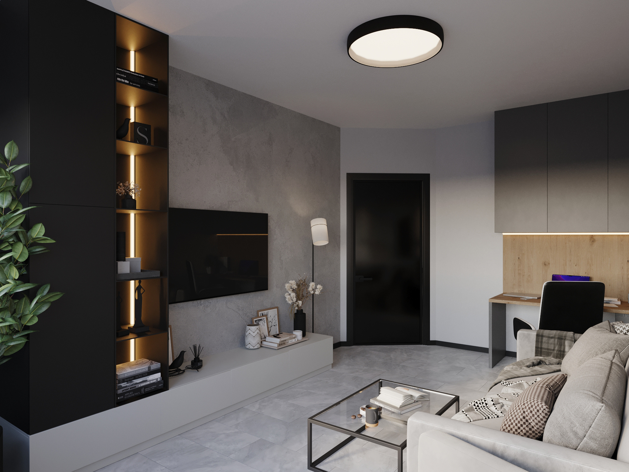 Лаконичный интерьер для молодой семьи в Москве