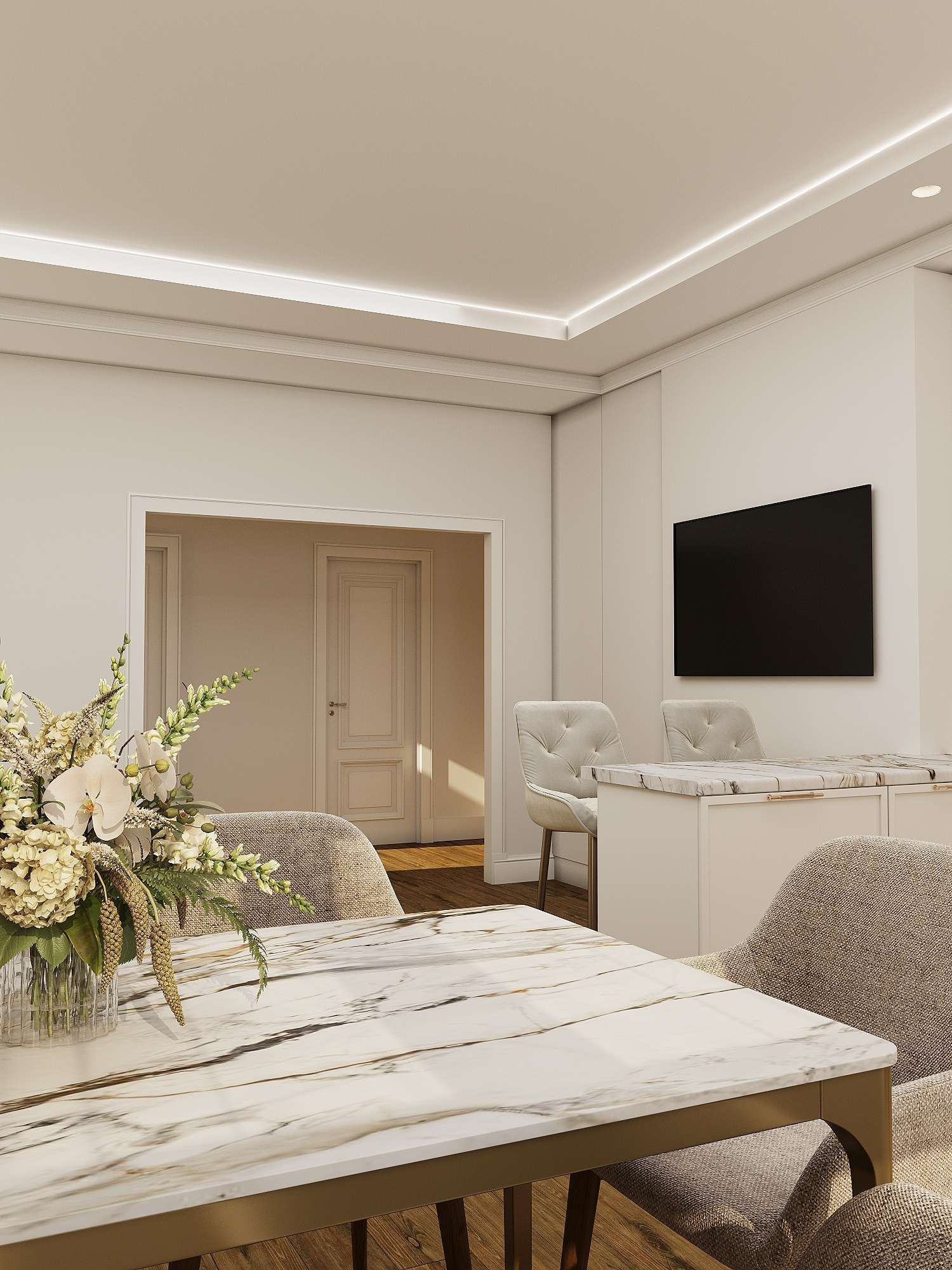 Минималистичный интерьер квартиры для семьи в Москве