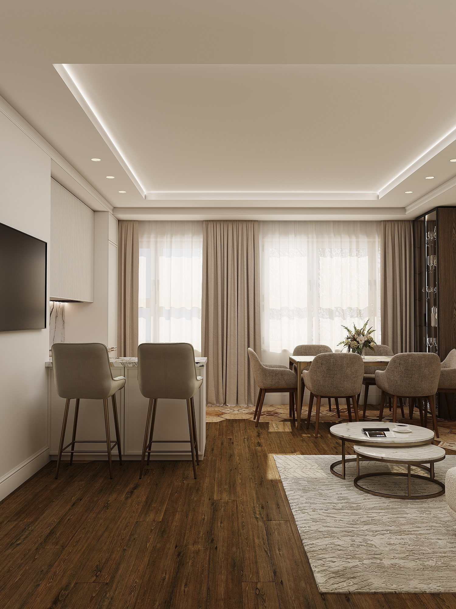 Минималистичный интерьер квартиры для семьи в Москве