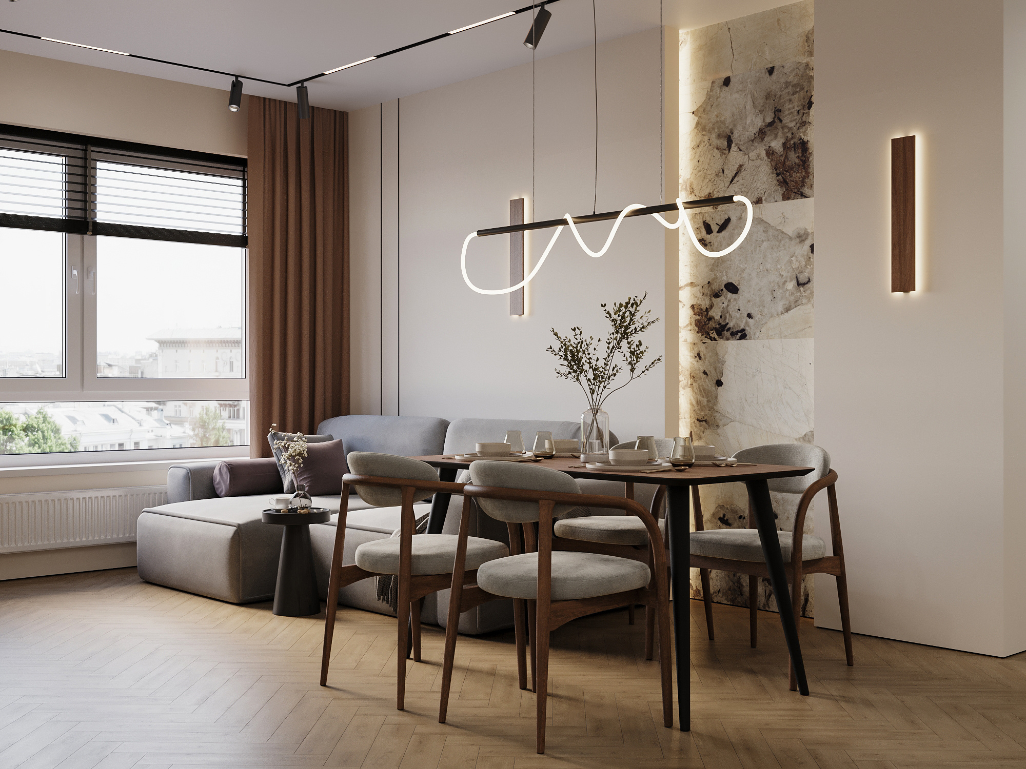 Современный проект квартиры для семьи с детьми