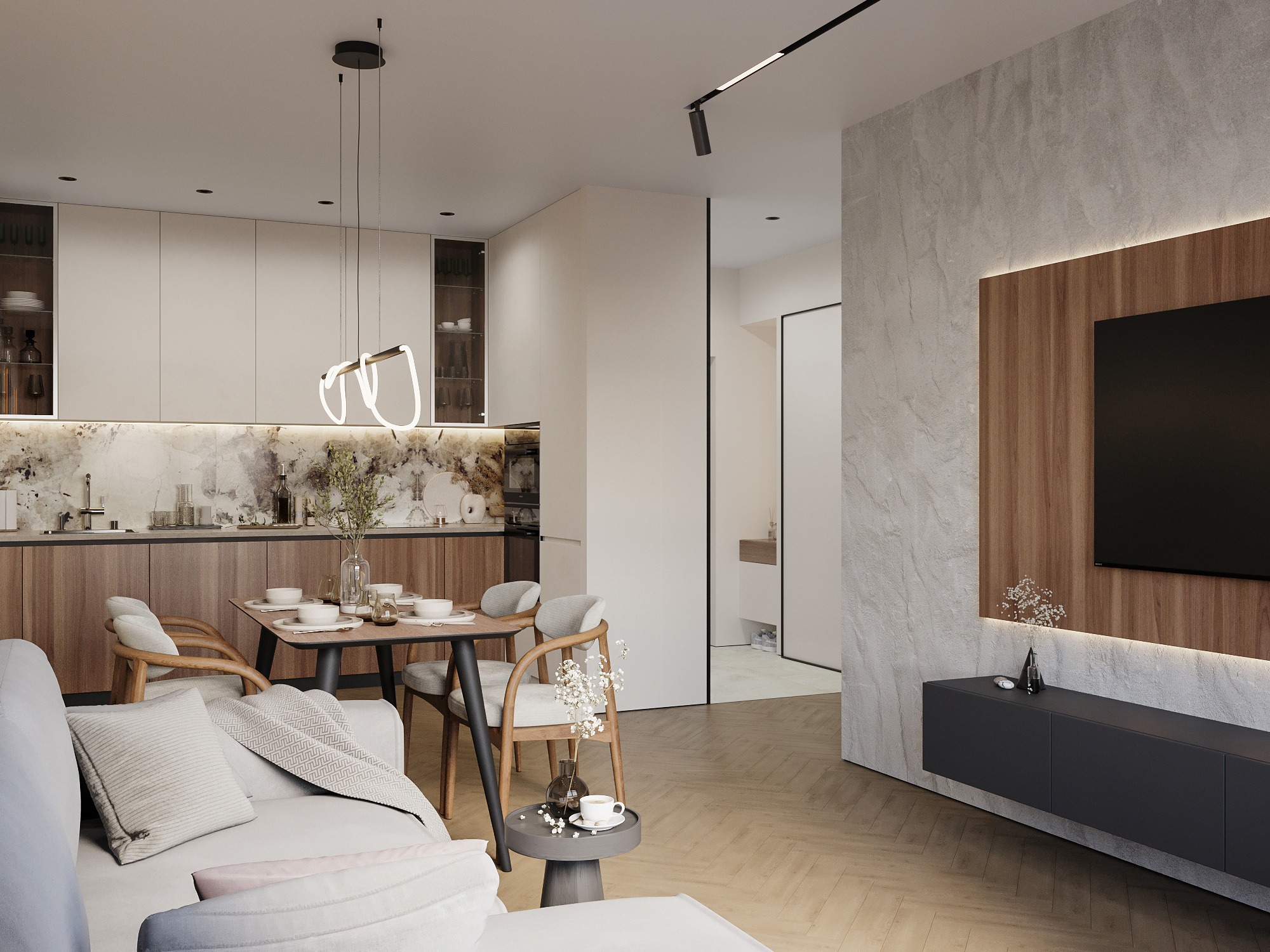 Современный проект квартиры для семьи с детьми